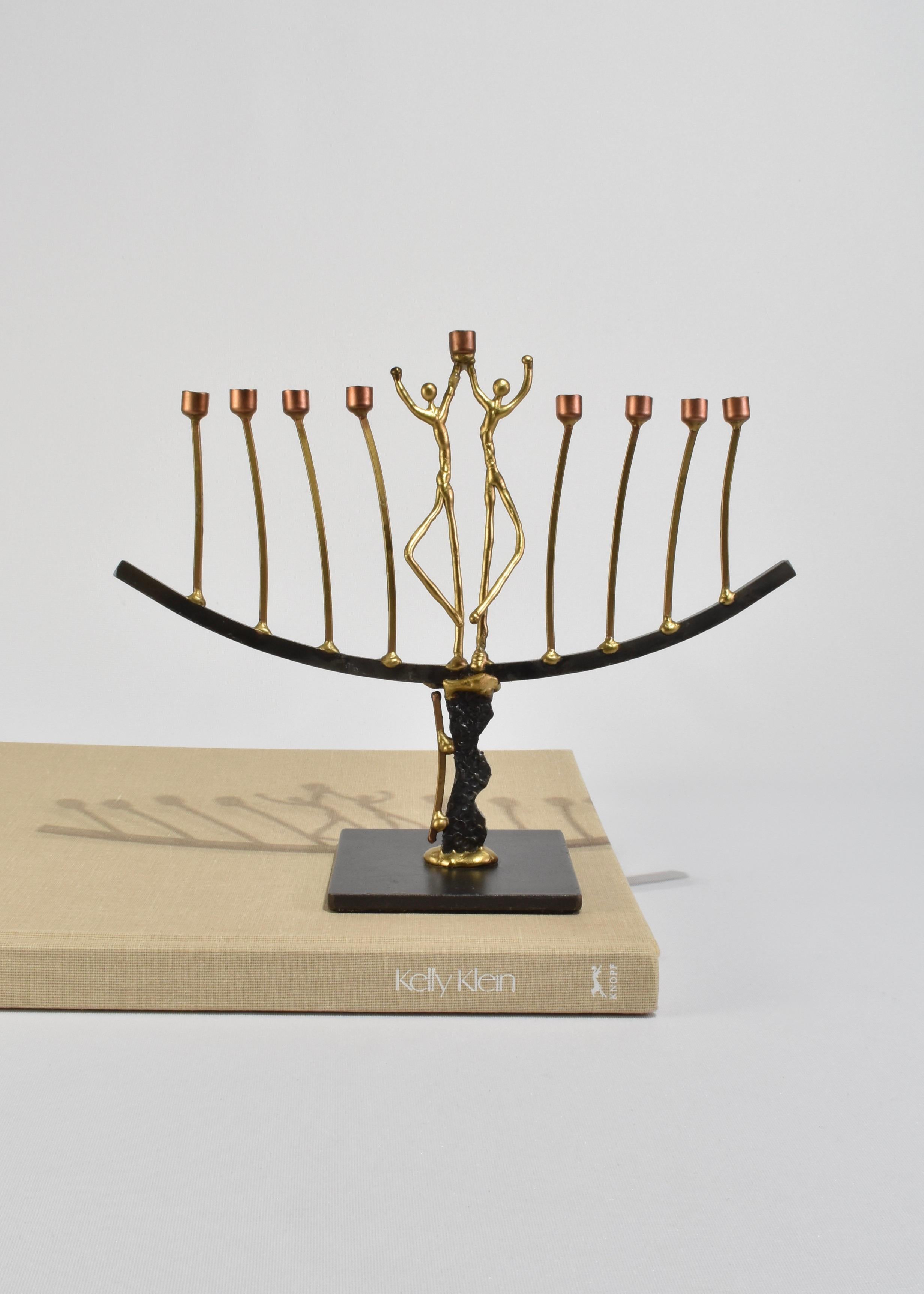 Figural Metal Menorah In Good Condition In Richmond, VA