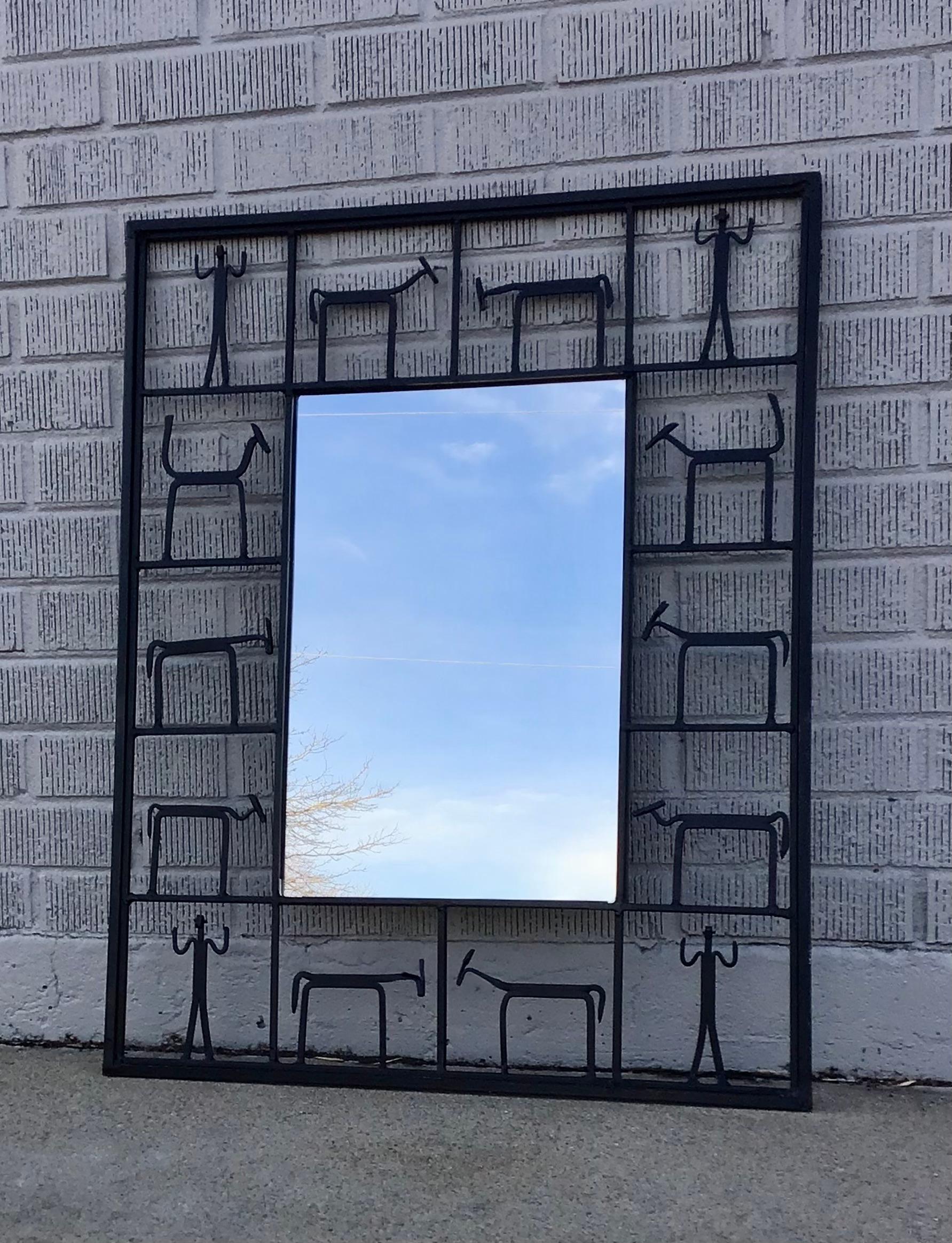 Figural Mirror Attributed to Frederick Weinberg In Good Condition For Sale In Wheat Ridge, CO