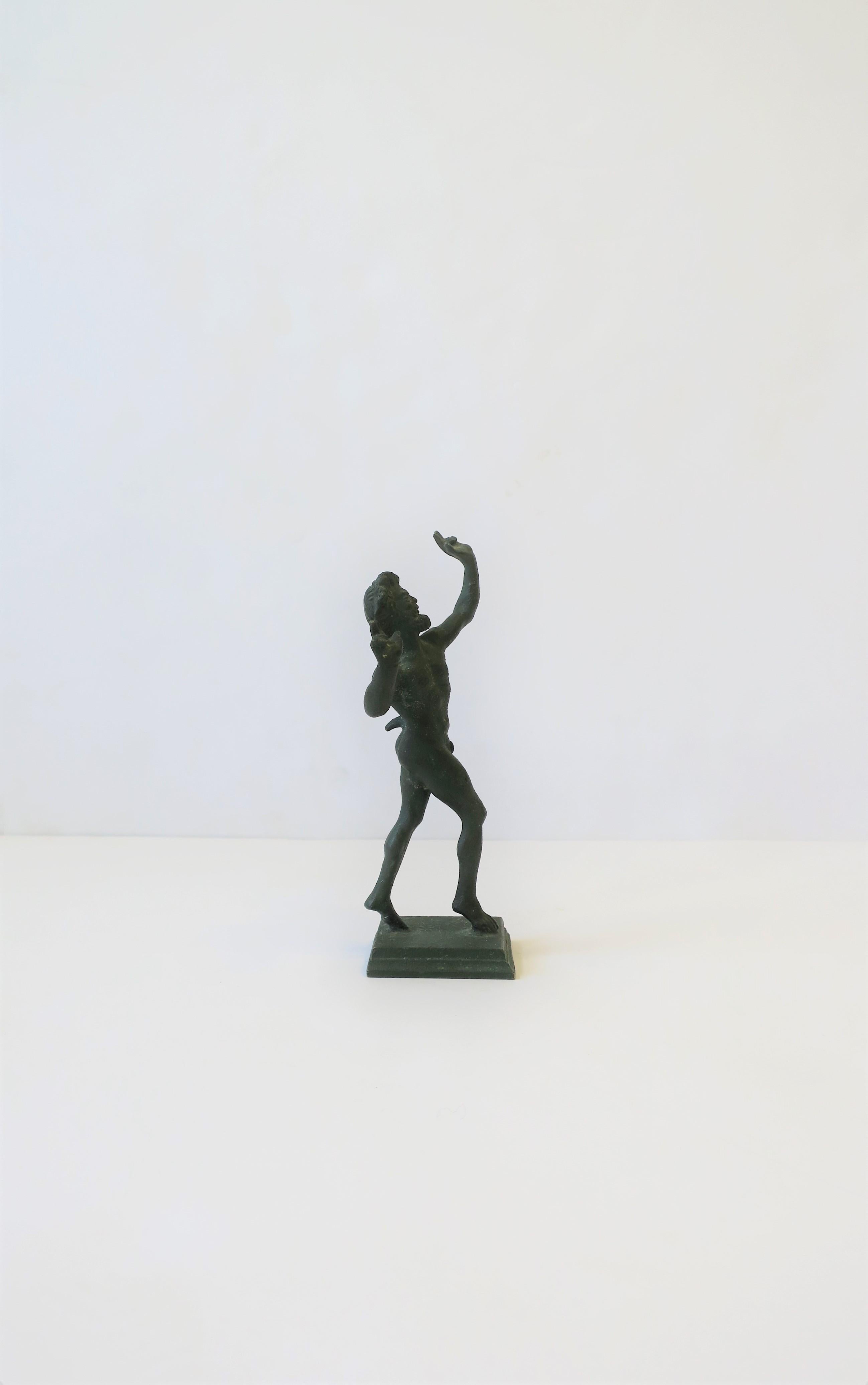 Brass Bronze Figural Nude Greek Wine God Bacchus Sculpture Statue For Sale
