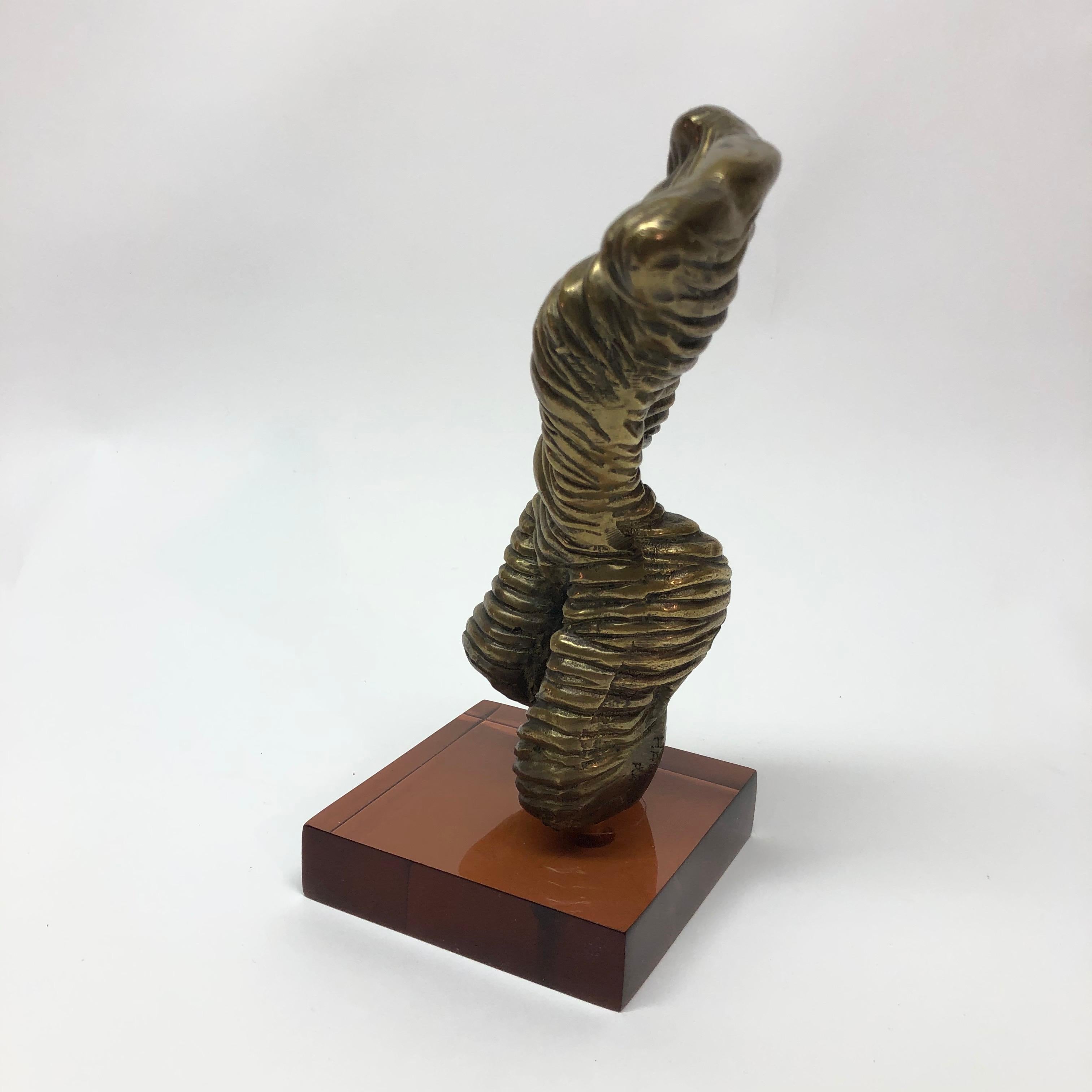 20th Century Figural Nude Male Bronze Sculpture by Hanera