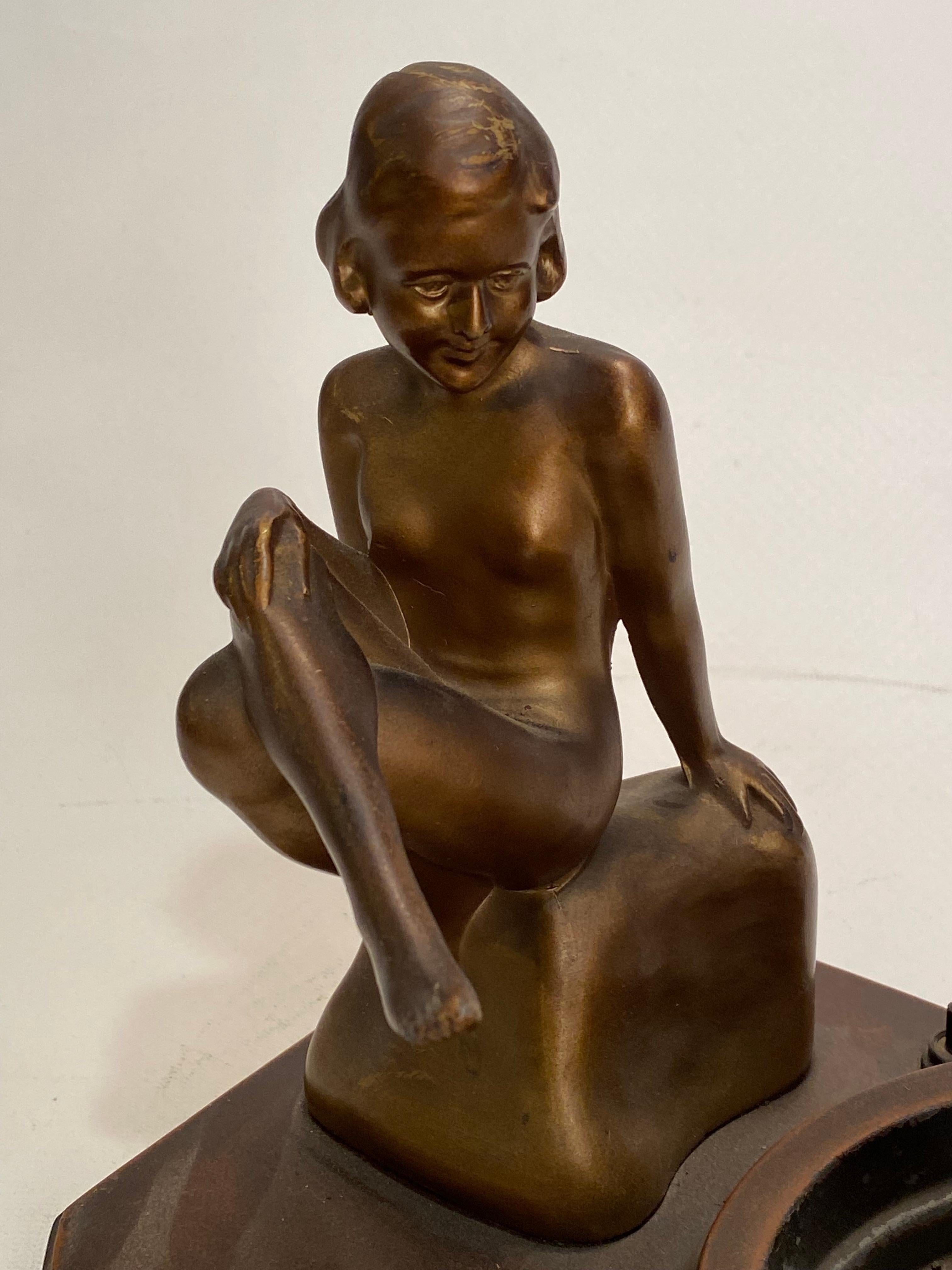 Figural Nude Nuart Creations NYC Art Deco Table Lamp 1