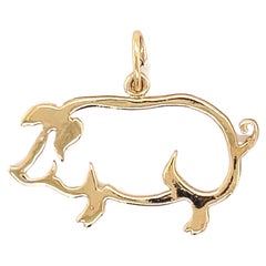Vintage Pig Gold Charm