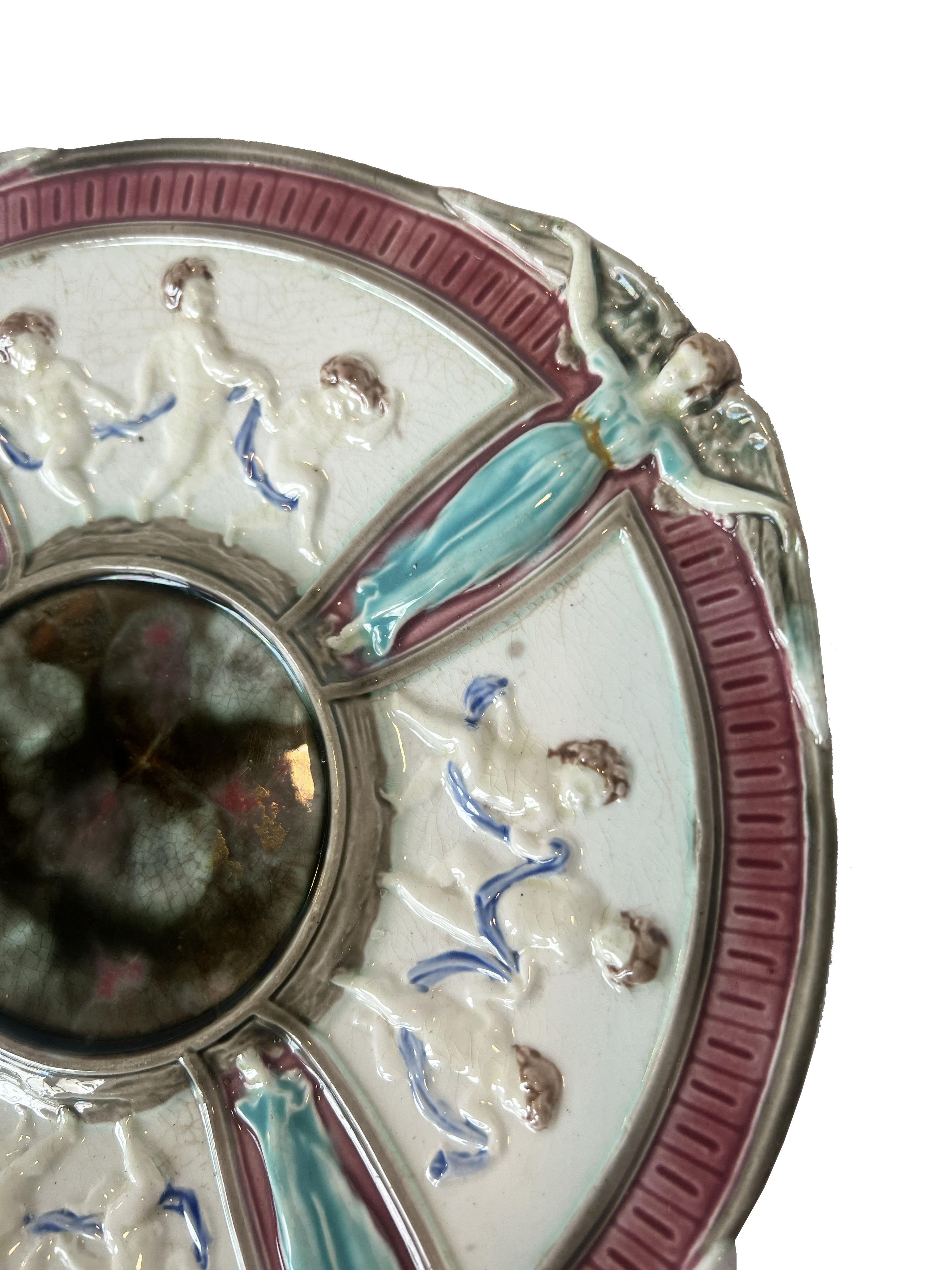 European Figural Plate; Andre Leon Talley's Majolica Collection For Sale