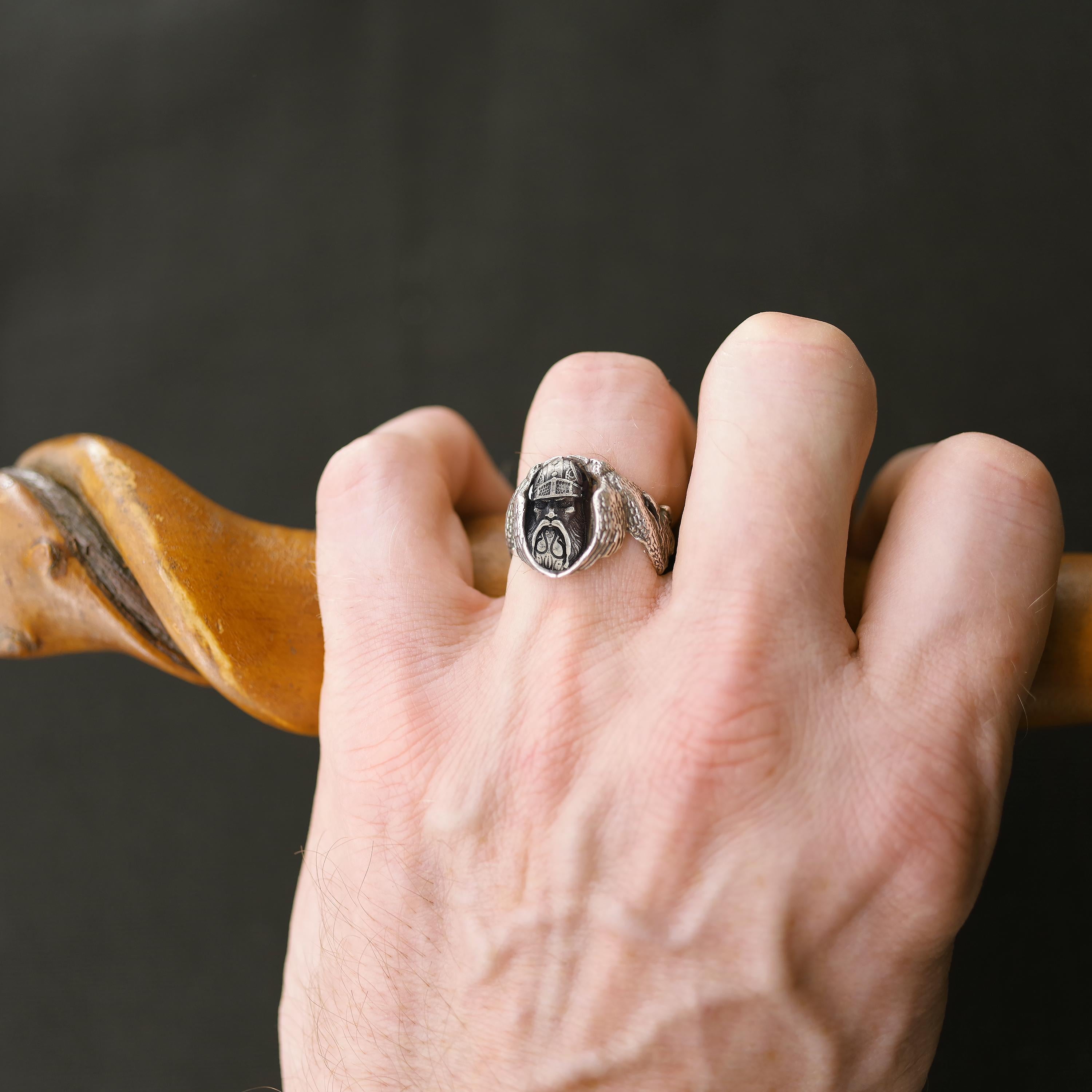 Figural Ring Depicting Odin the Norse God circa 1930 is Beyond Rare 2