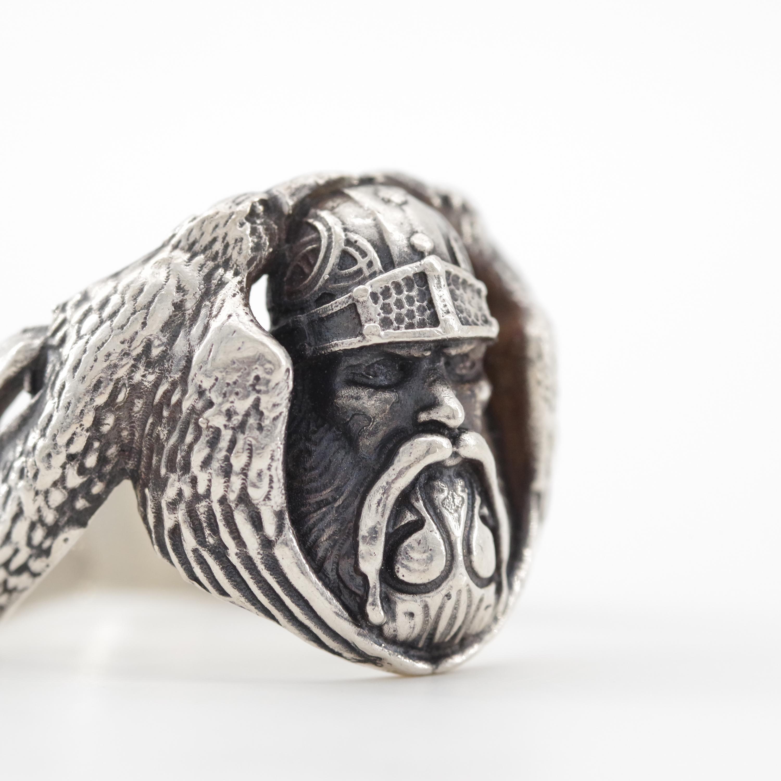 Women's or Men's Figural Ring Depicting Odin the Norse God circa 1930 is Beyond Rare