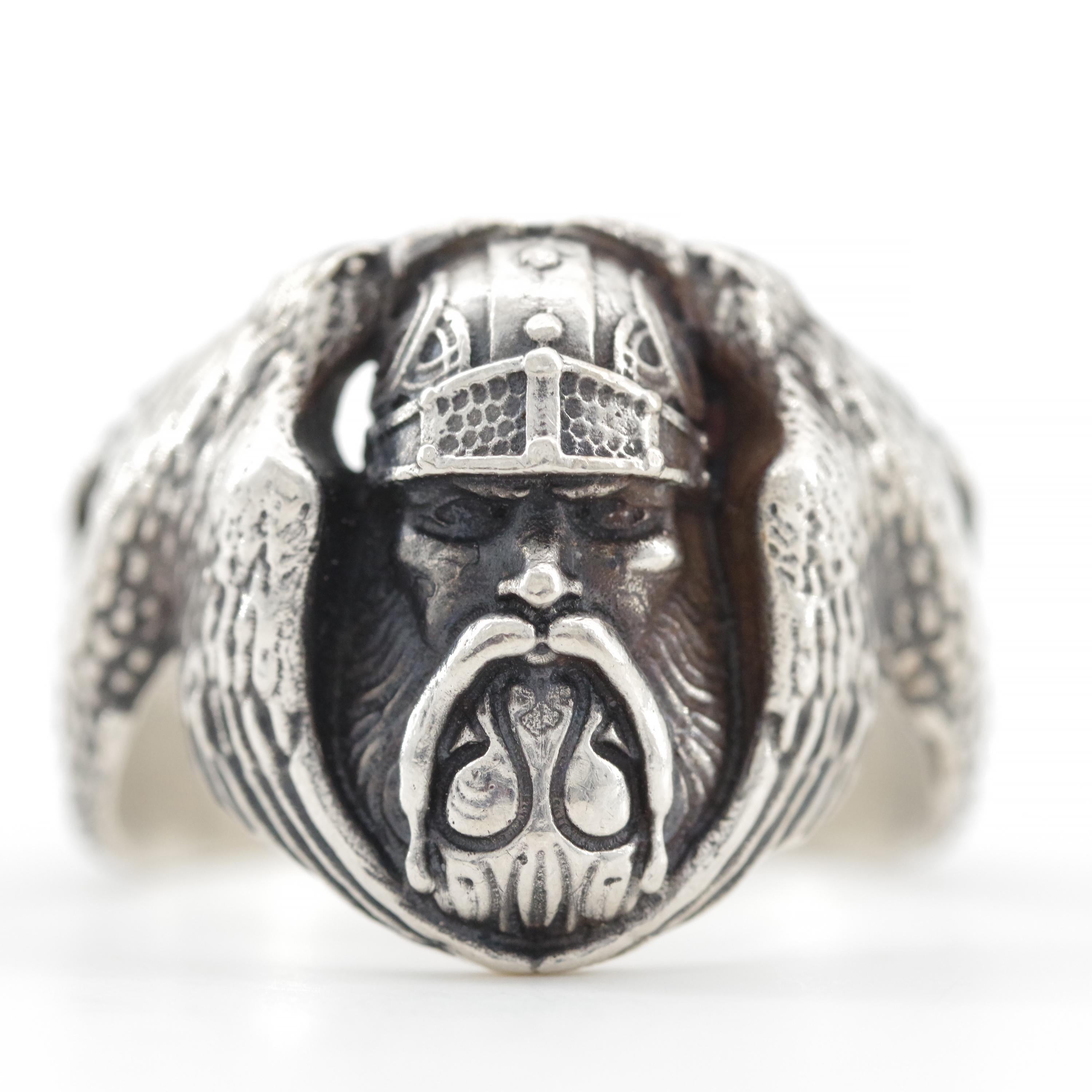 Figural Ring Depicting Odin the Norse God circa 1930 is Beyond Rare 1