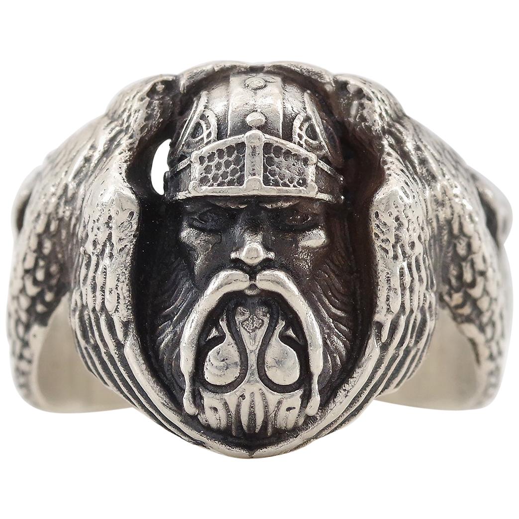 Figural Ring Depicting Odin the Norse God circa 1930 is Beyond Rare