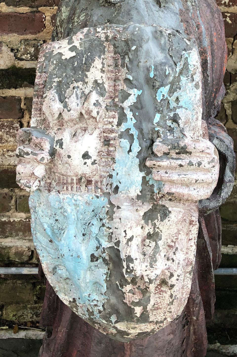 Figural Sculpture Architectural Brackets / Nautical Figureheads Weathered Patina For Sale 6