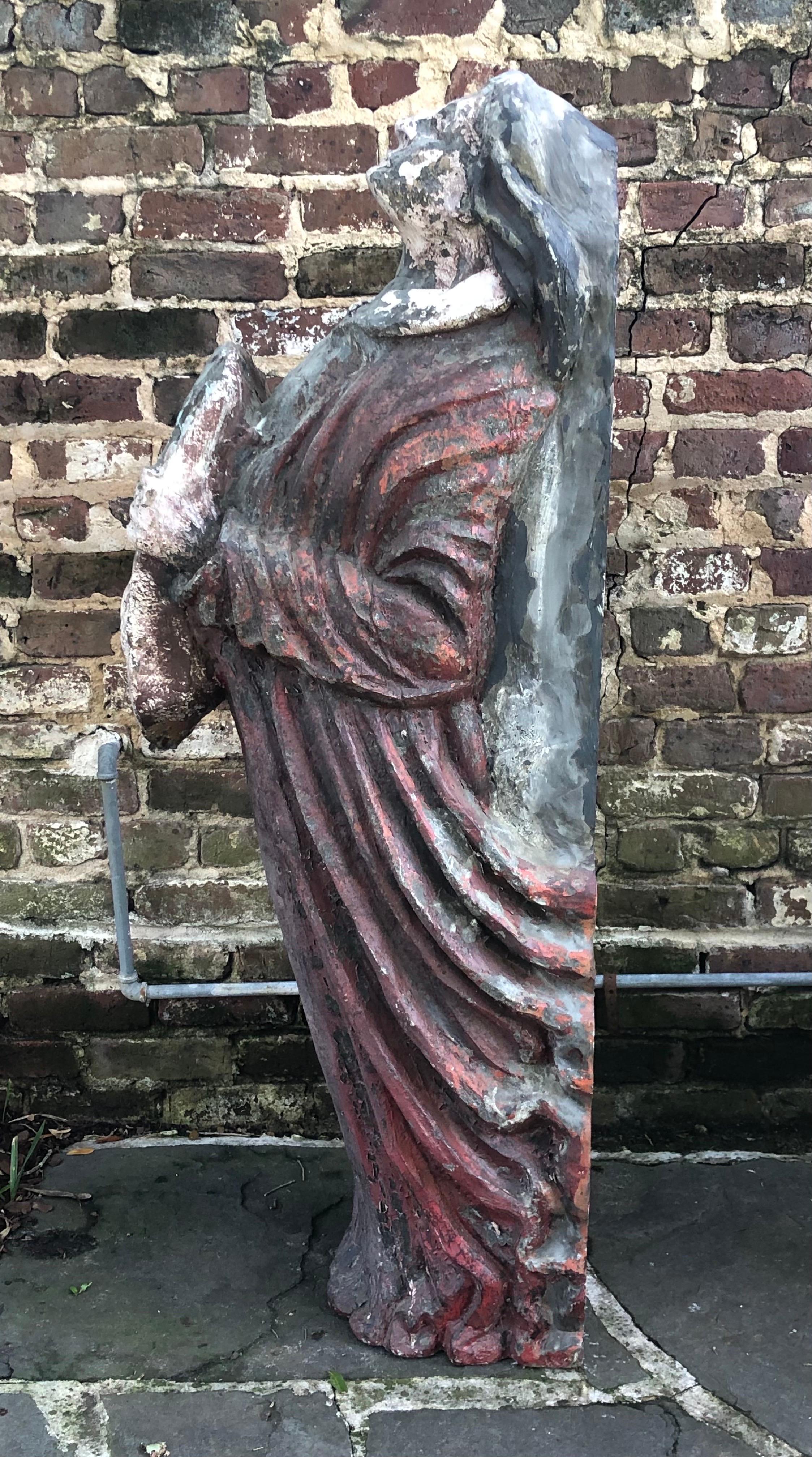 Figural Sculpture Architectural Brackets / Nautical Figureheads Weathered Patina For Sale 7
