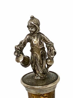 Figural Silver Munich Child Bottle Stopper Topper Barware, German, 1900s