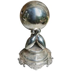 Figural Silver Plated 1918 Bowling Trophy