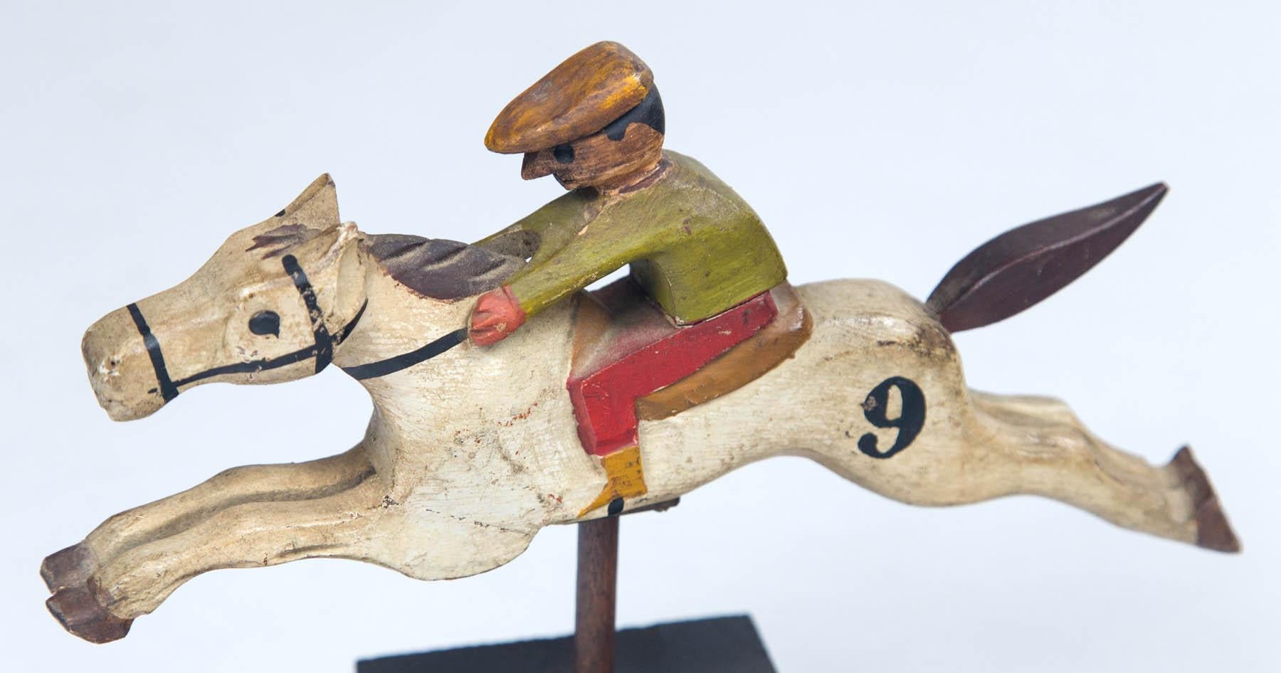 Figural Steeplechase Horse and Rider, Early 20th Century In Good Condition In Chappaqua, NY