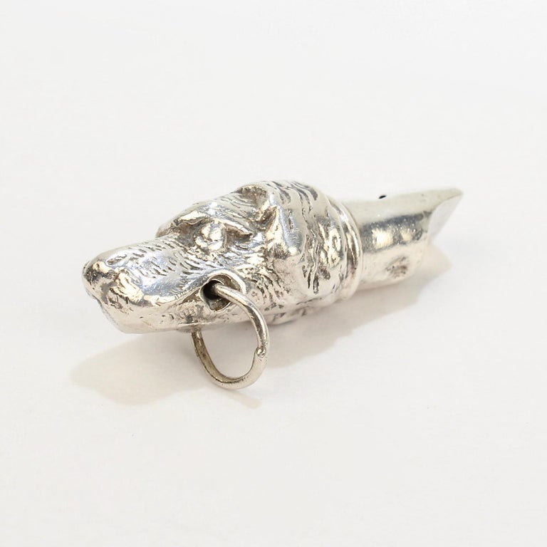 Figural Sterling Silver Dog Whistle from the Mario Buatta Collection For Sale 6