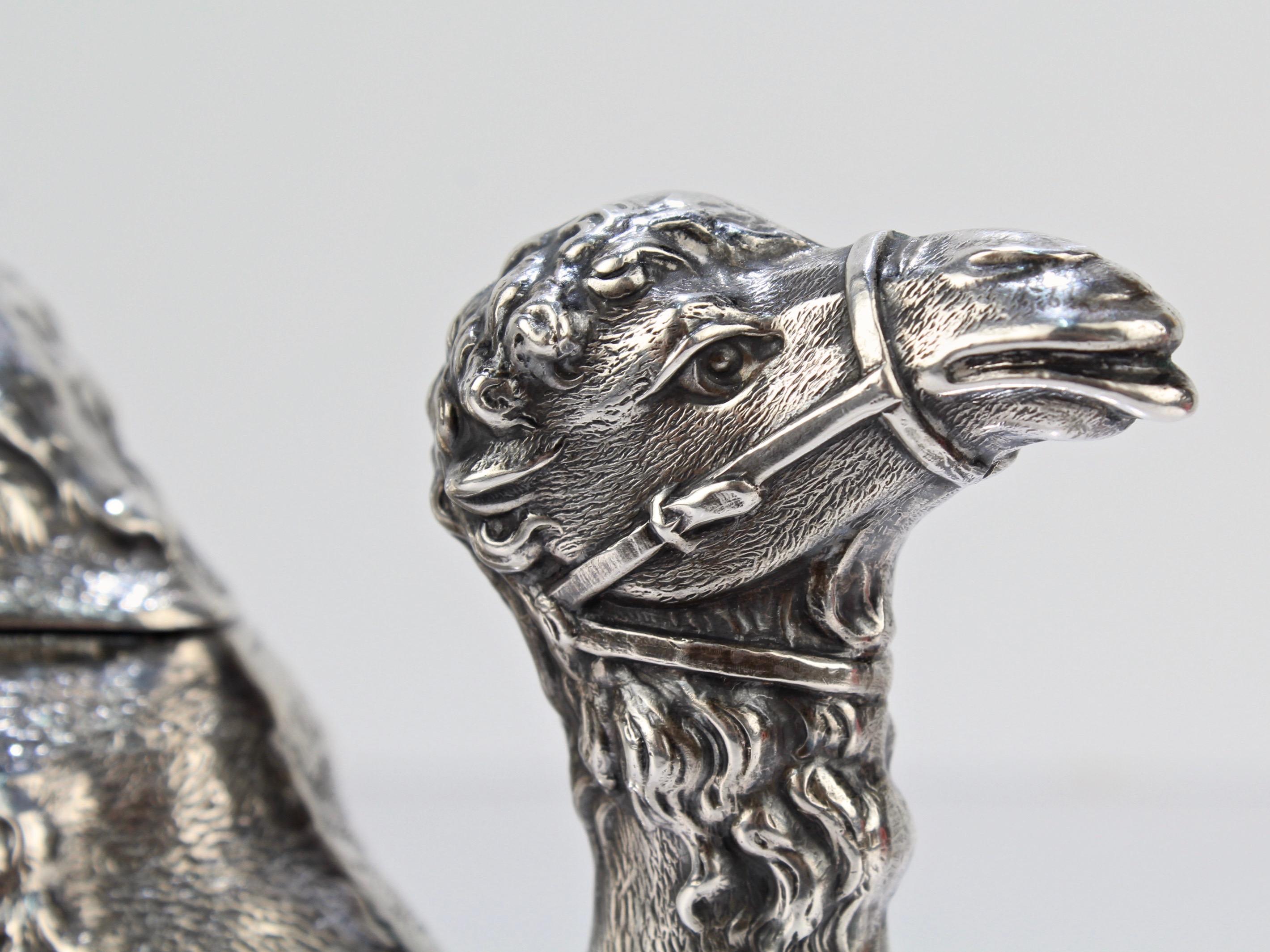 Figural Sterling Silver One Hump Camel Inkwell by H A Cary For Sale at ...