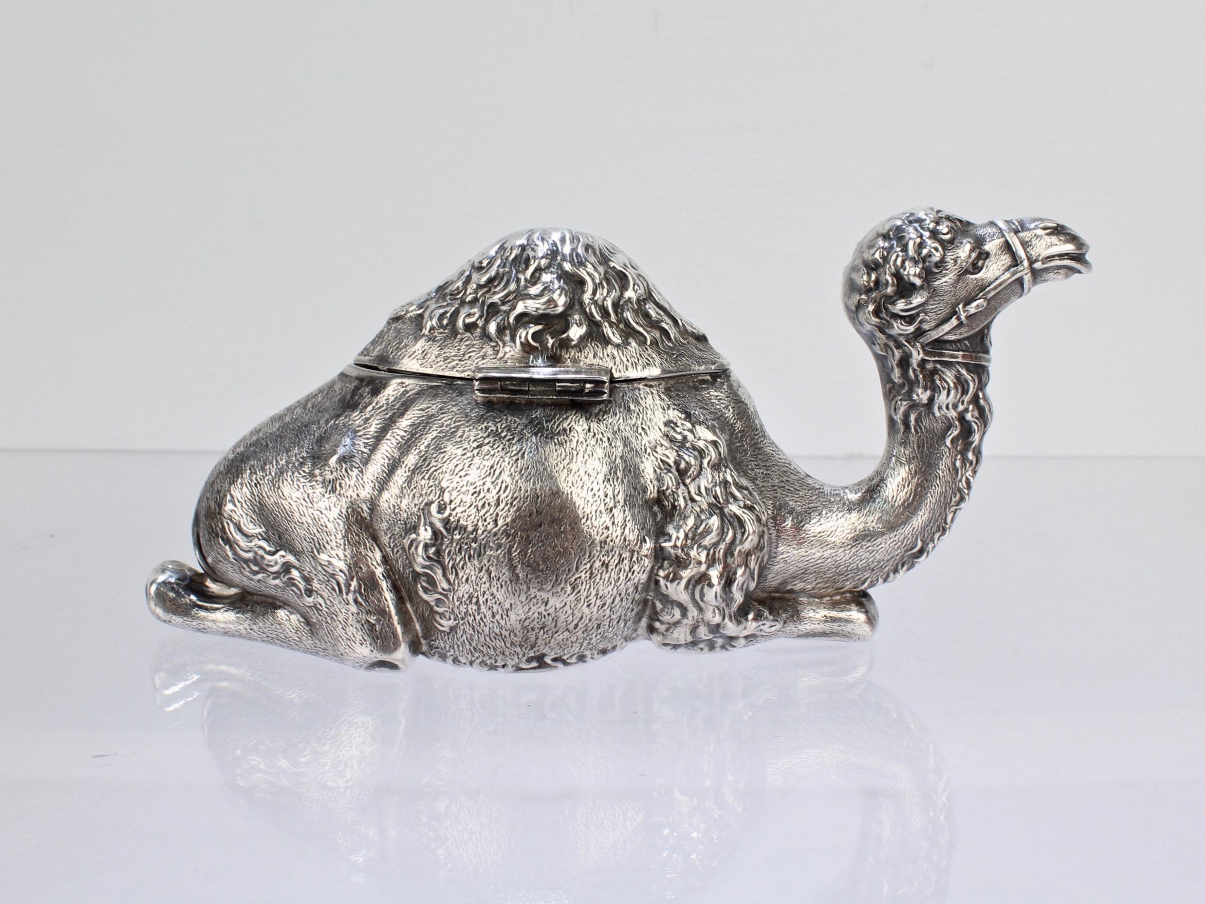 Figural Sterling Silver One Hump Camel Inkwell by H A Cary For Sale at ...