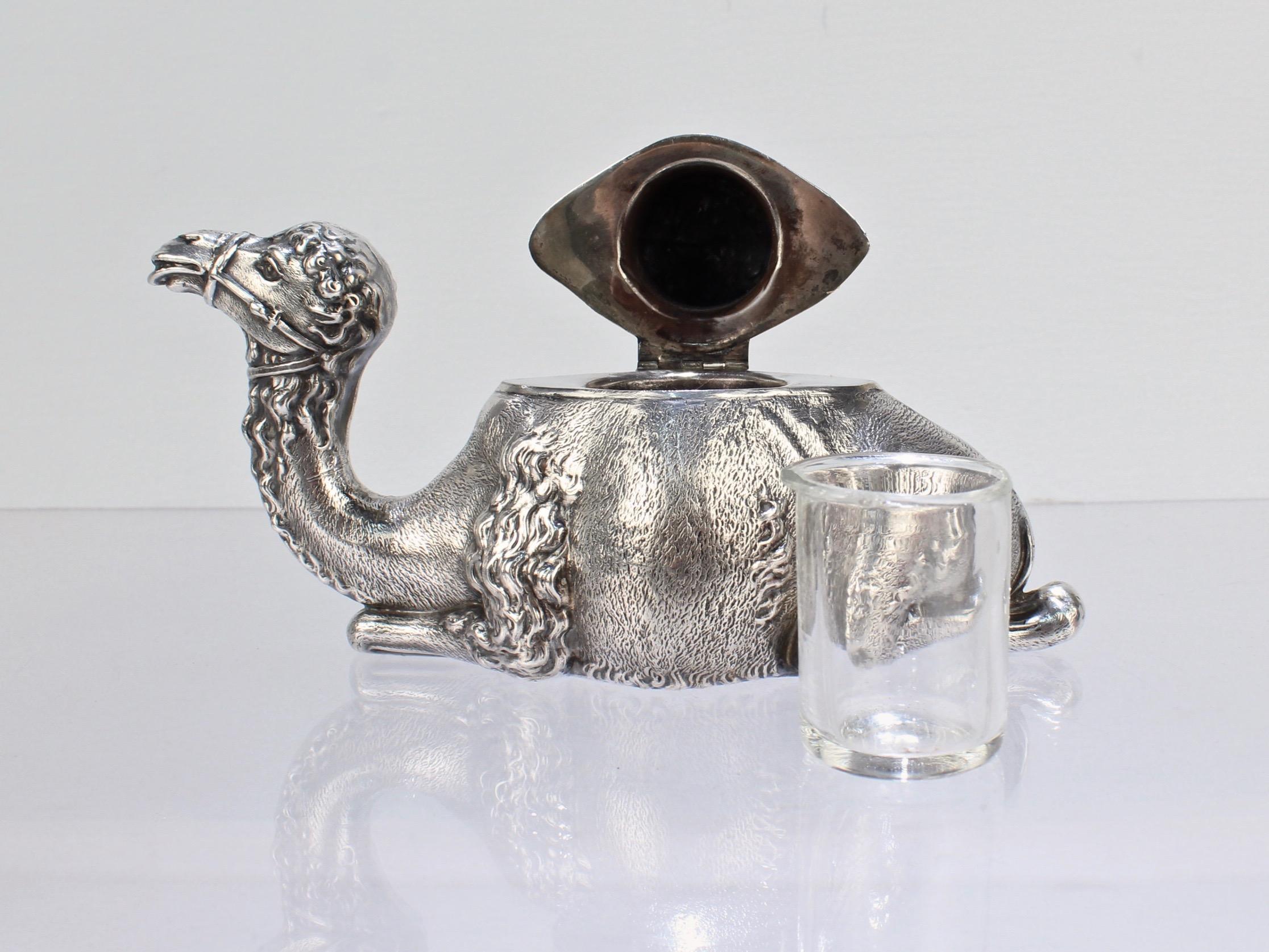 Figural Sterling Silver One Hump Camel Inkwell by H A Cary For Sale at ...