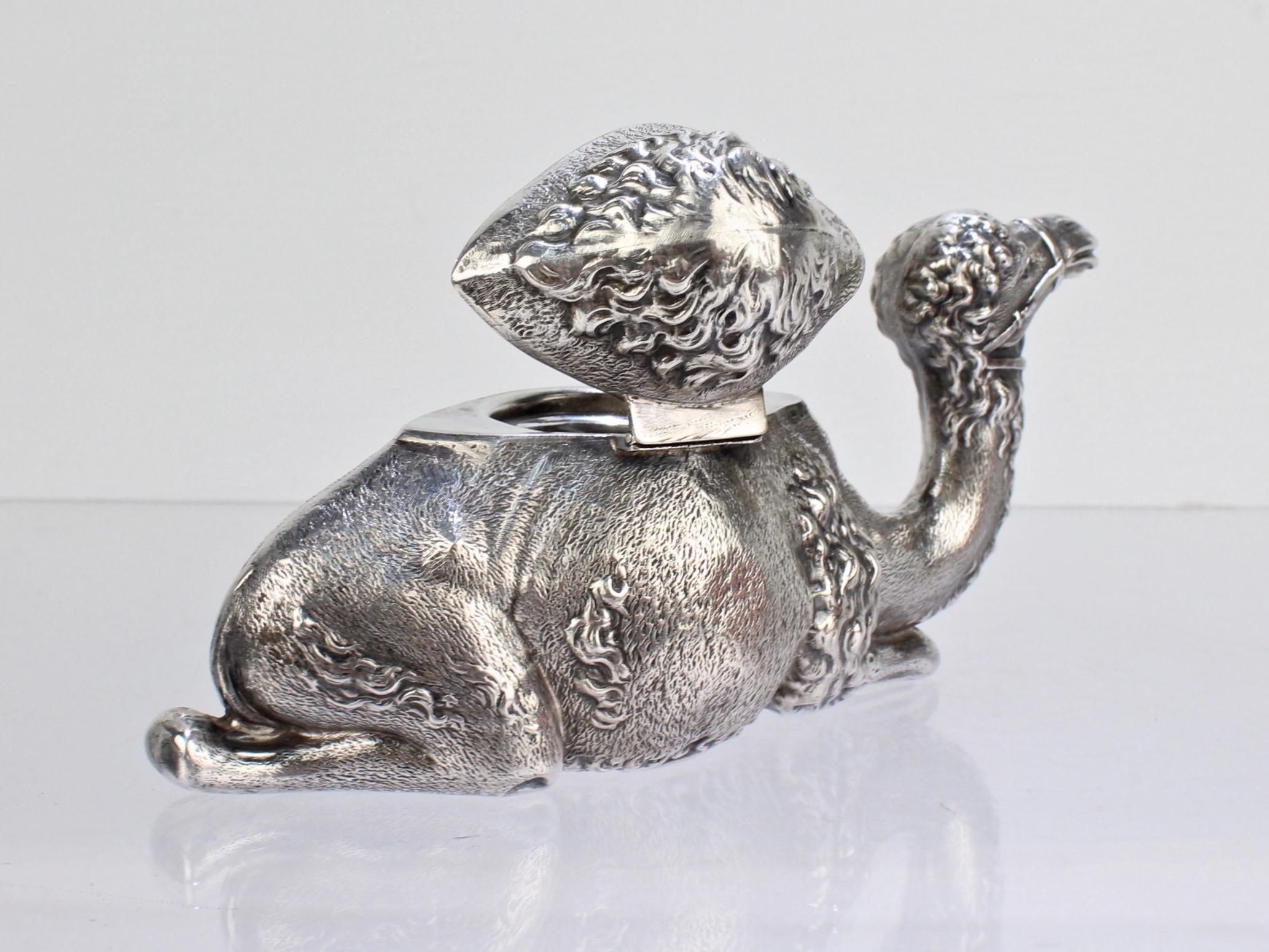 Figural Sterling Silver One Hump Camel Inkwell by H A Cary For Sale at ...