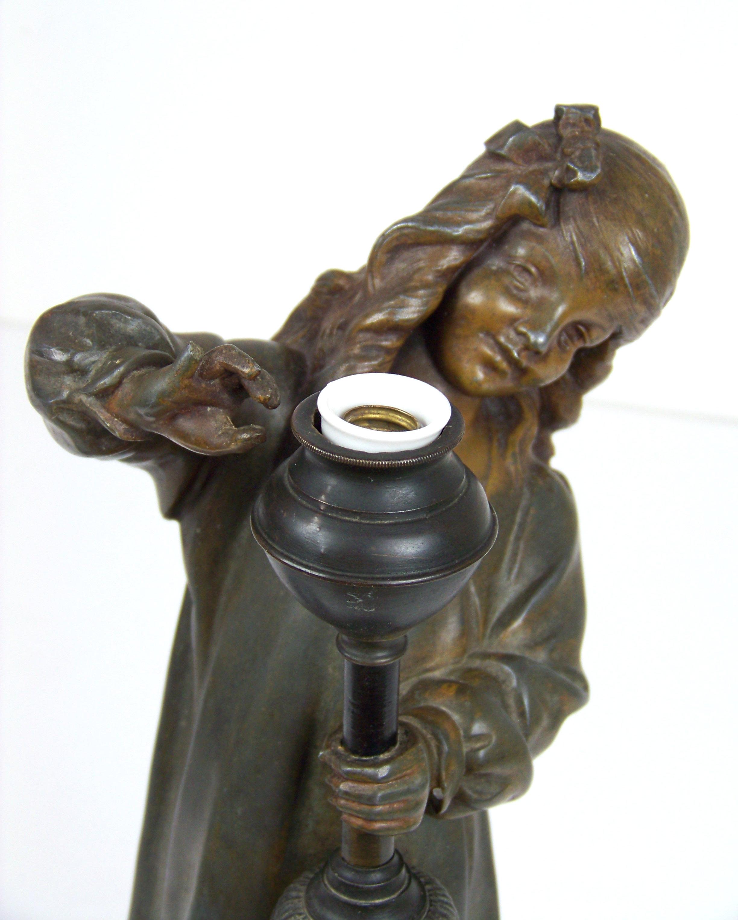 20th Century Figural Table Lamp, A.J.Scotte, France