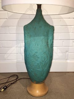 Figural Turquoise Vintage Ceramic Lamp