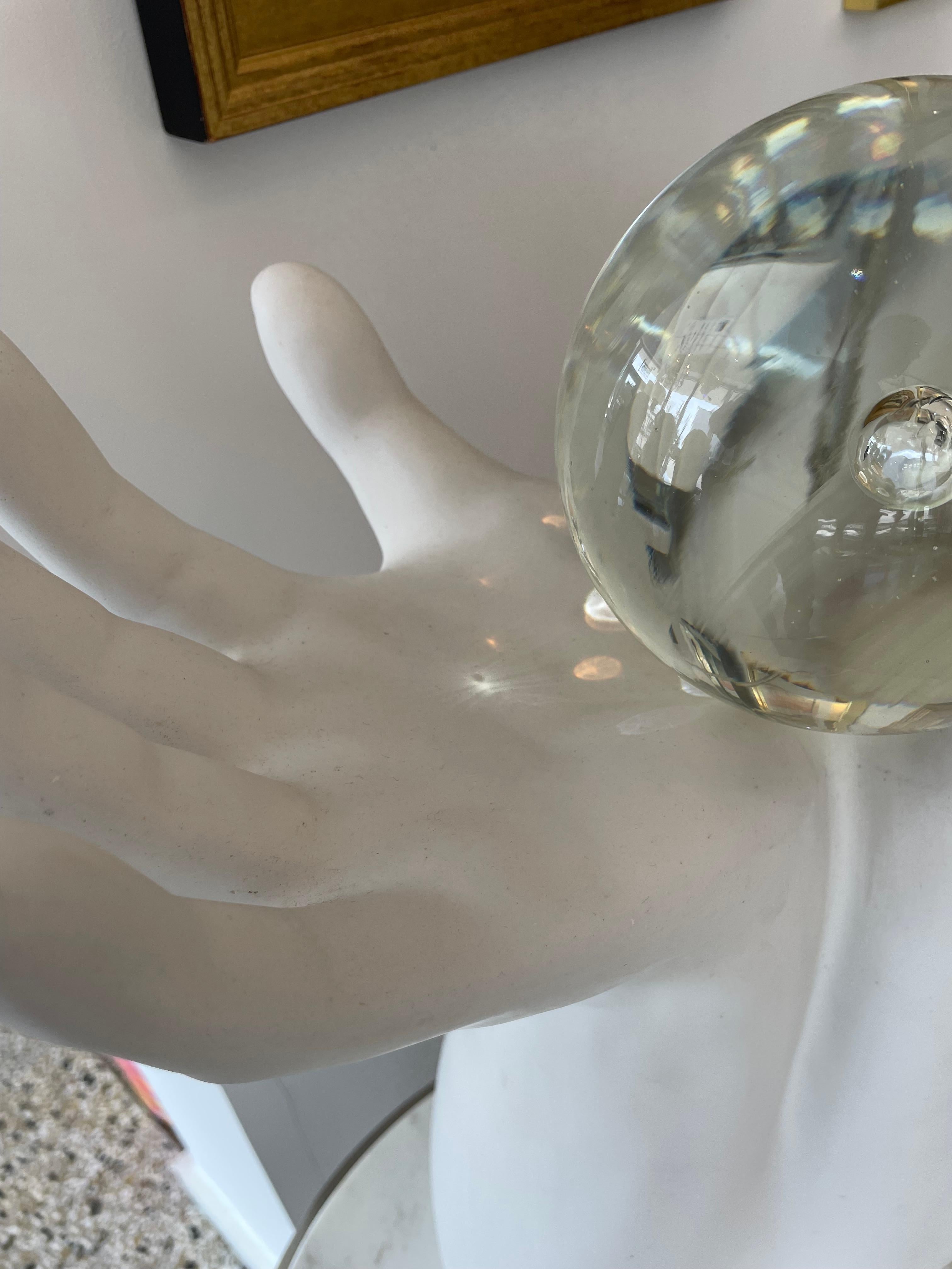 Figural Upturned Hands Sculpture Titled 