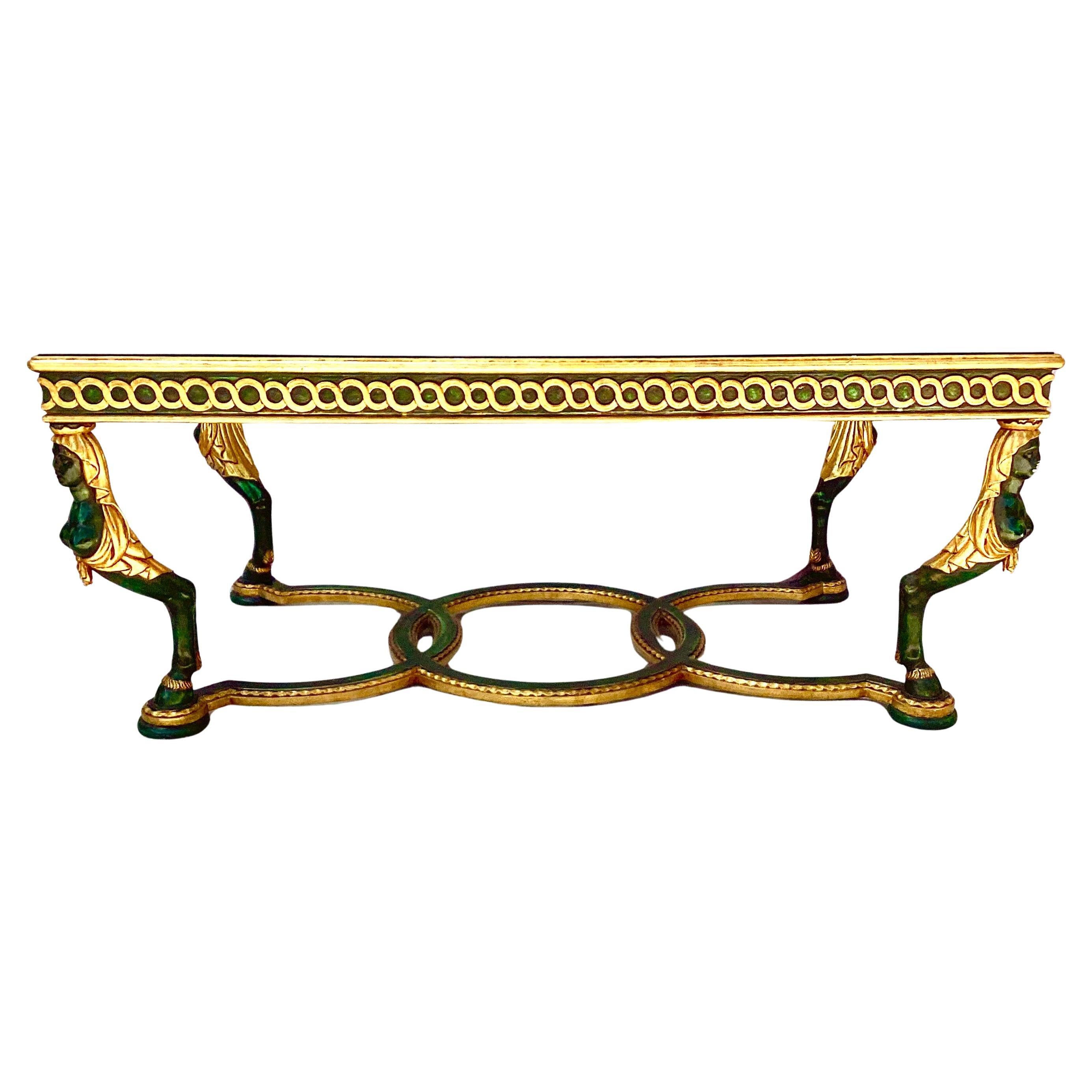 Tavolino laccato veneziano. Claude Dalle era un designer francese popolare tra la clientela benestante di Paris e del Medio Oriente negli anni '70 e '80, che spesso fondeva gli stili Art Déco e Hollywood Regency. I suoi pezzi laccati, come il