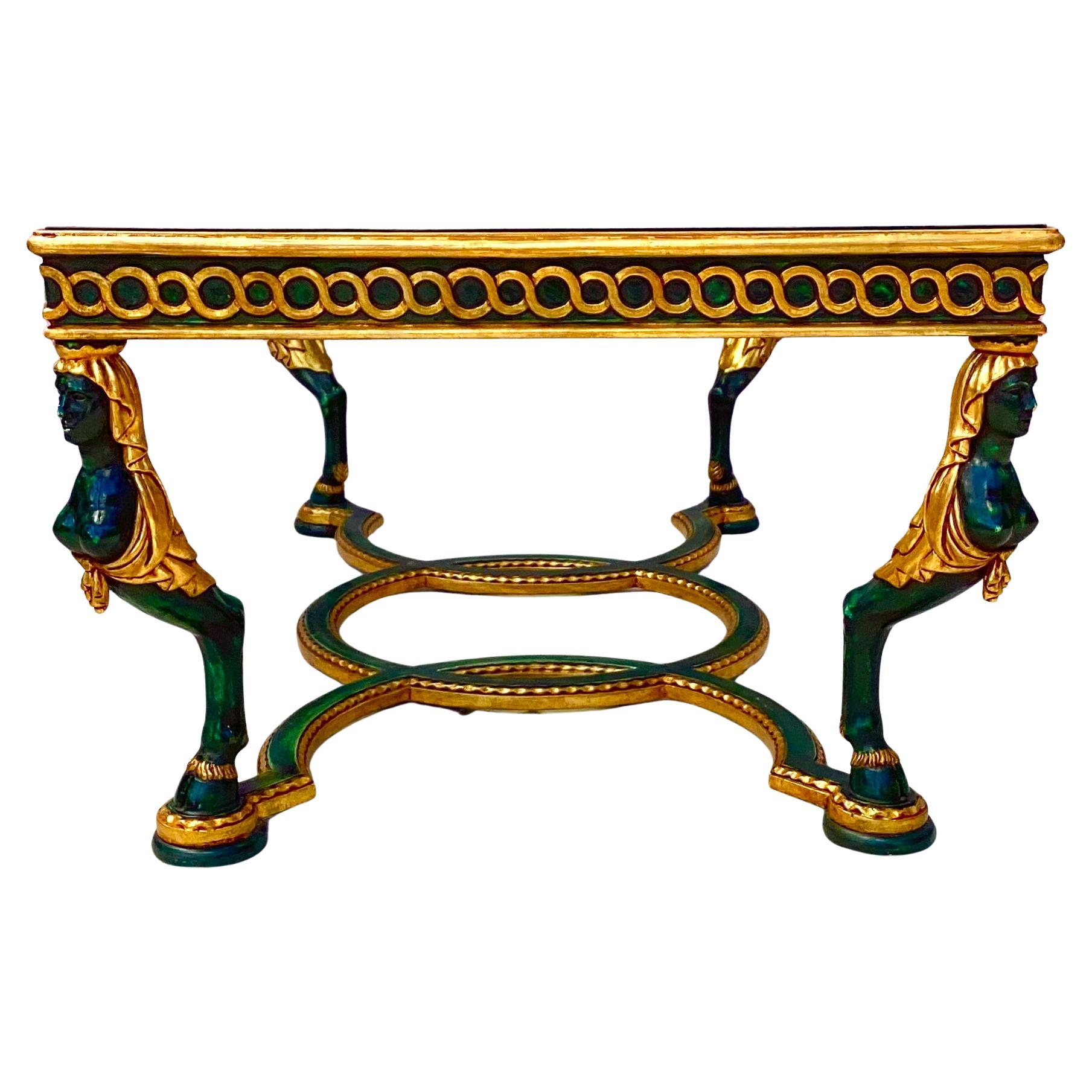 Francese Tavolino figurato laccato veneziano in vendita