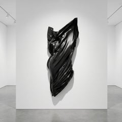 Figural Wall Sculpture - Draped Female Form, Black Resin, Limited Edition
