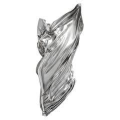 Figural Wall Sculpture - Draped Female Form, Chrome Resin, Limited Edition
