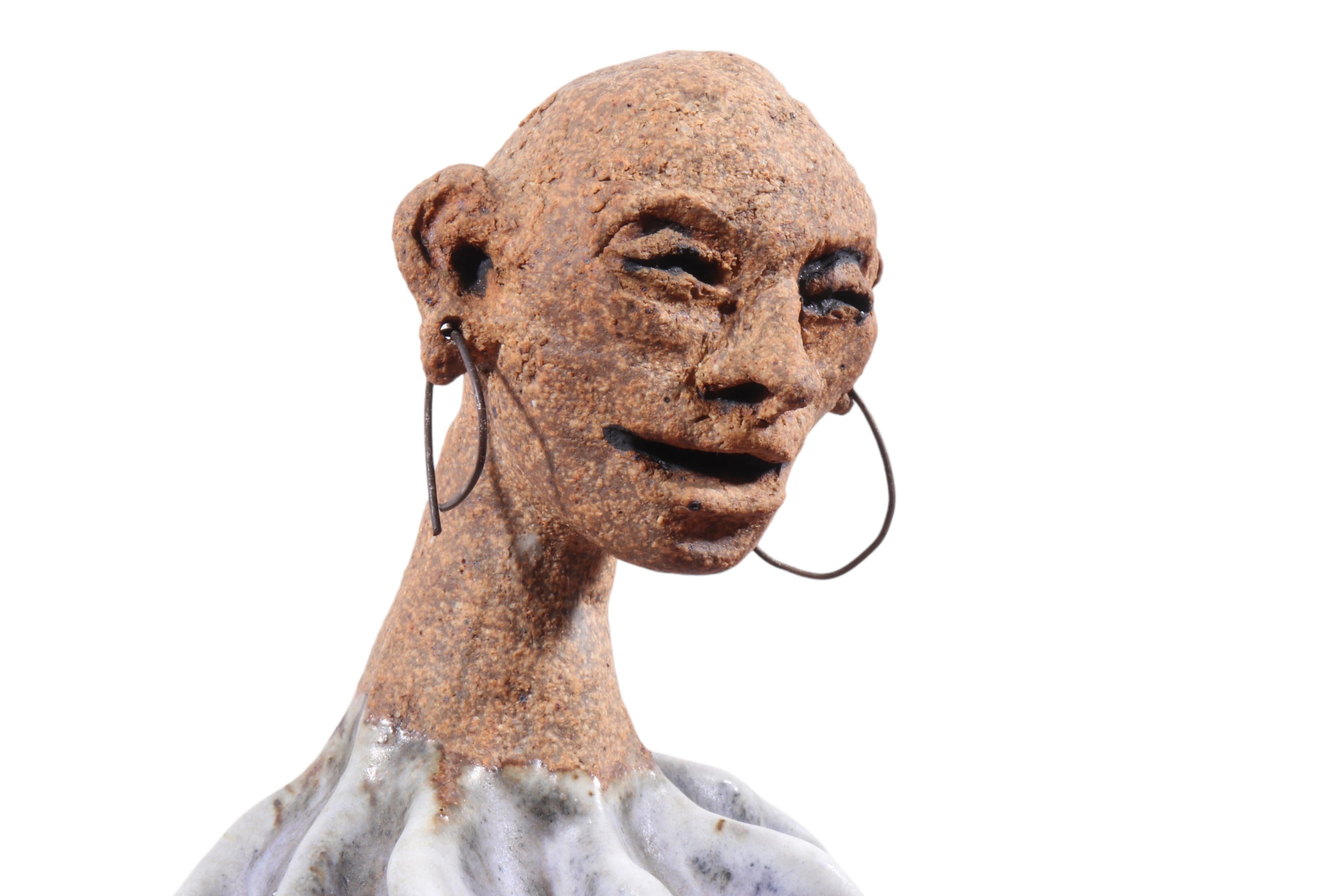 Figural Wave Woman Ceramic Sculpture In Good Condition In Bradenton, FL