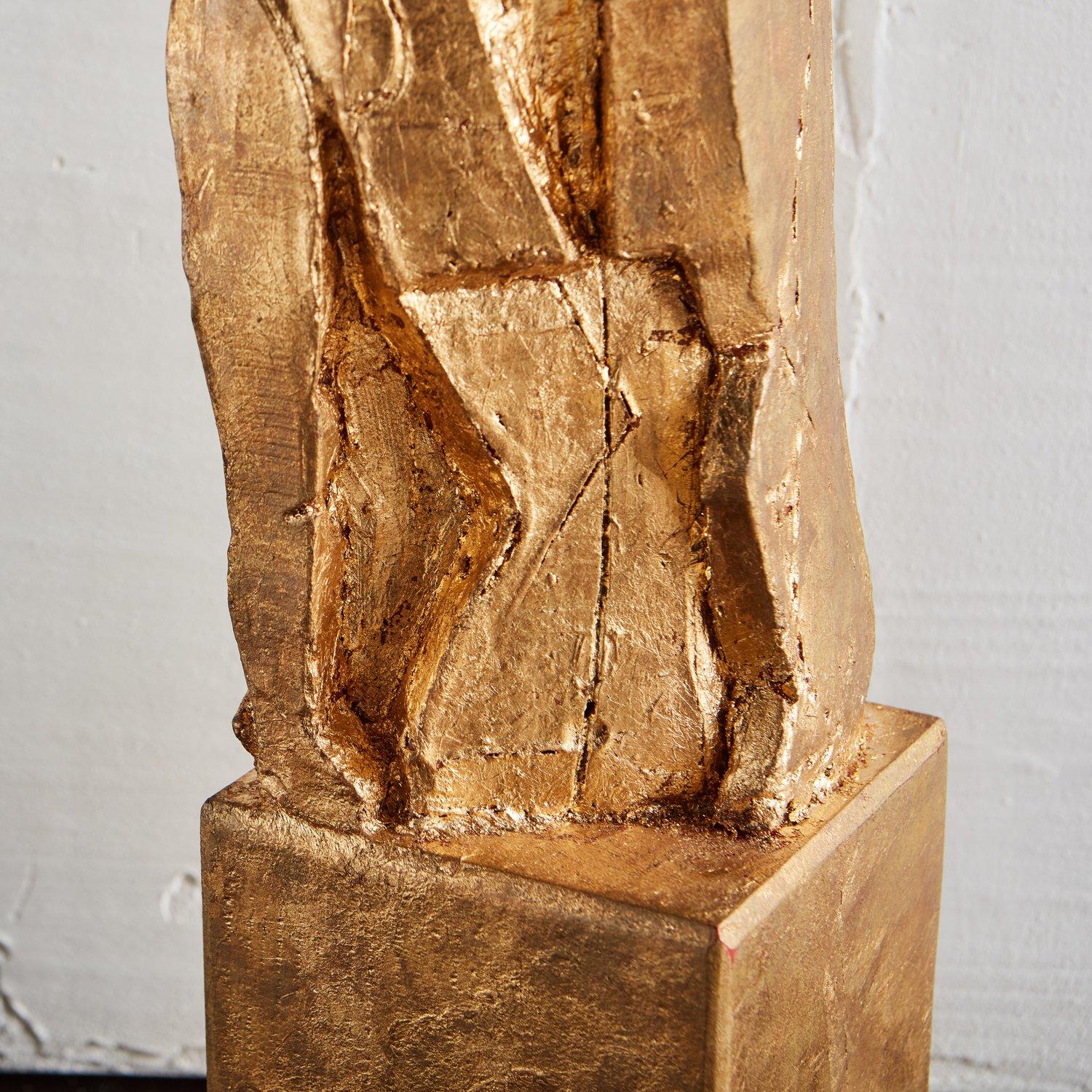 Figural Wood Sculpture with Gold Leaf Finish, France, 1960s 2