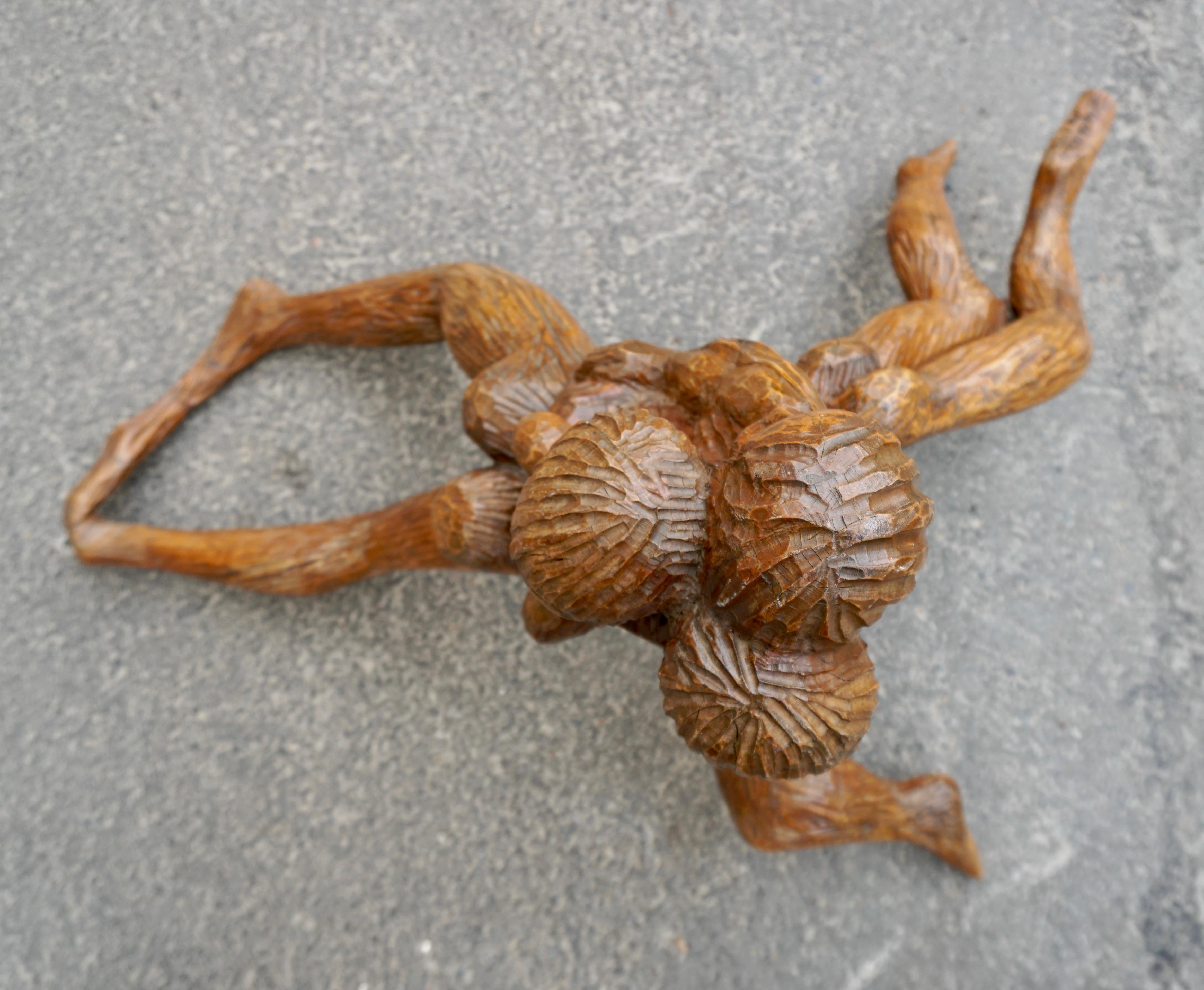 Figural Wooden Sculpture by Luigi Conti For Sale 3