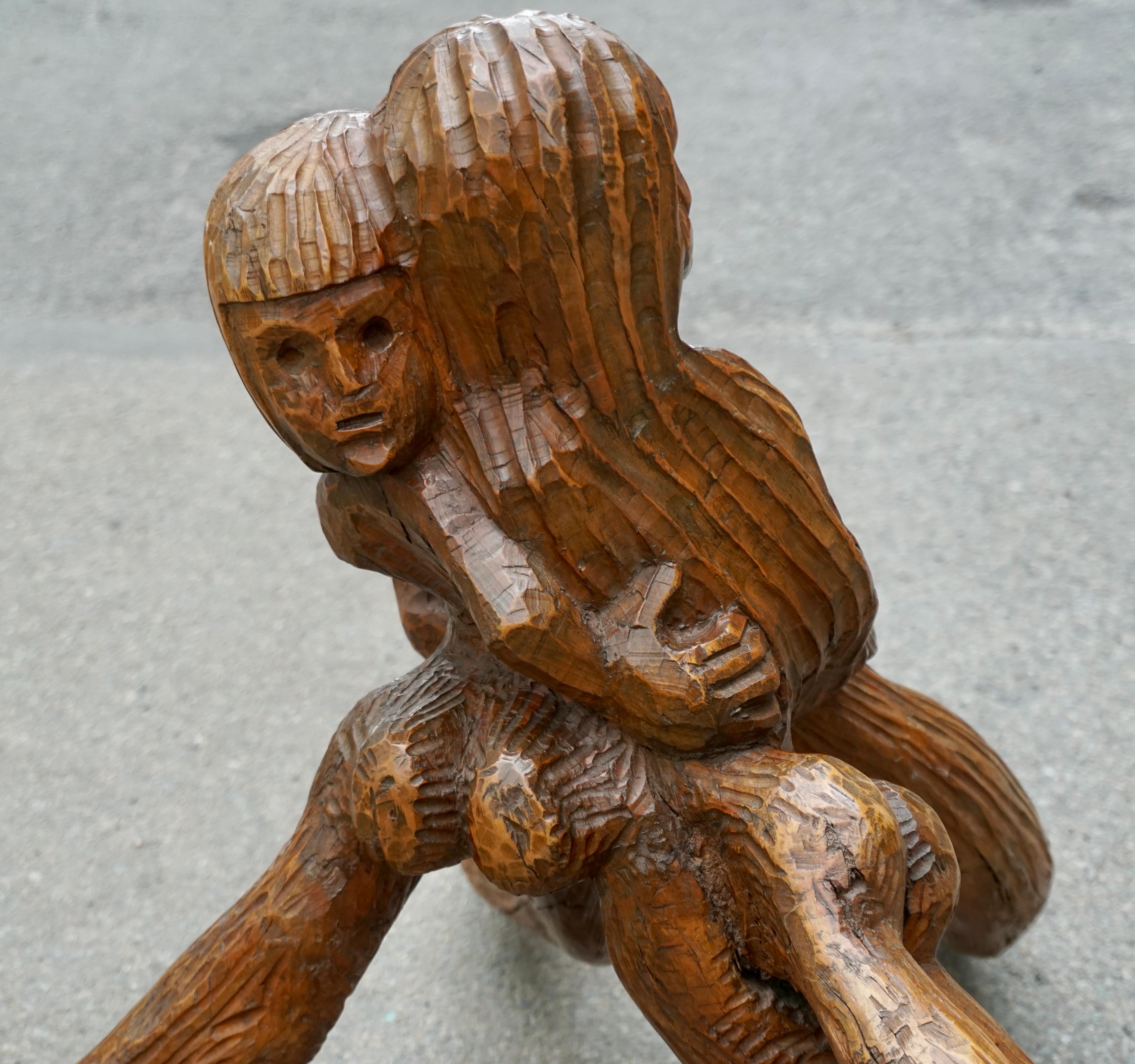 Figural Wooden Sculpture by Luigi Conti For Sale 5