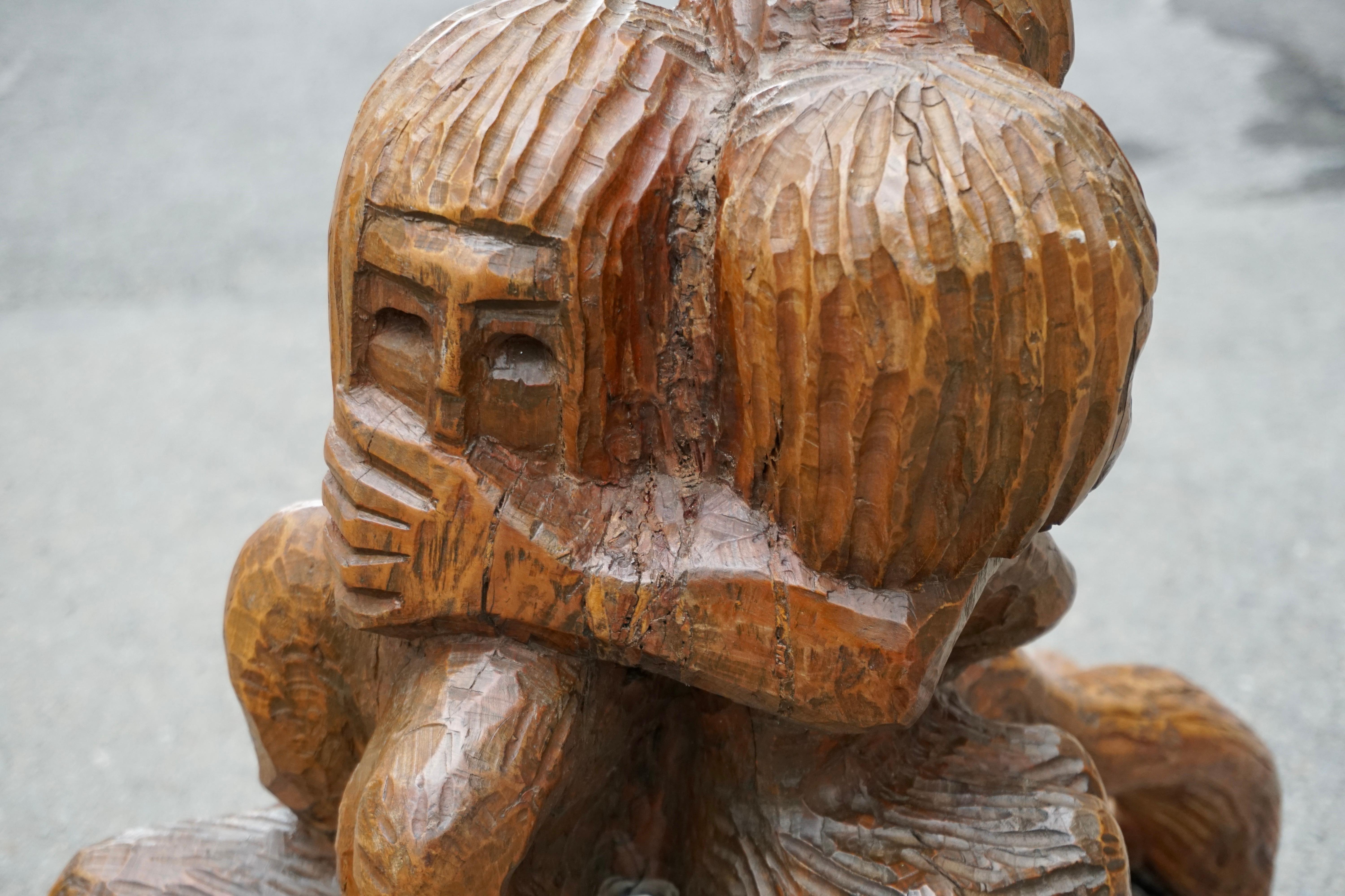 Figural Wooden Sculpture by Luigi Conti For Sale 6