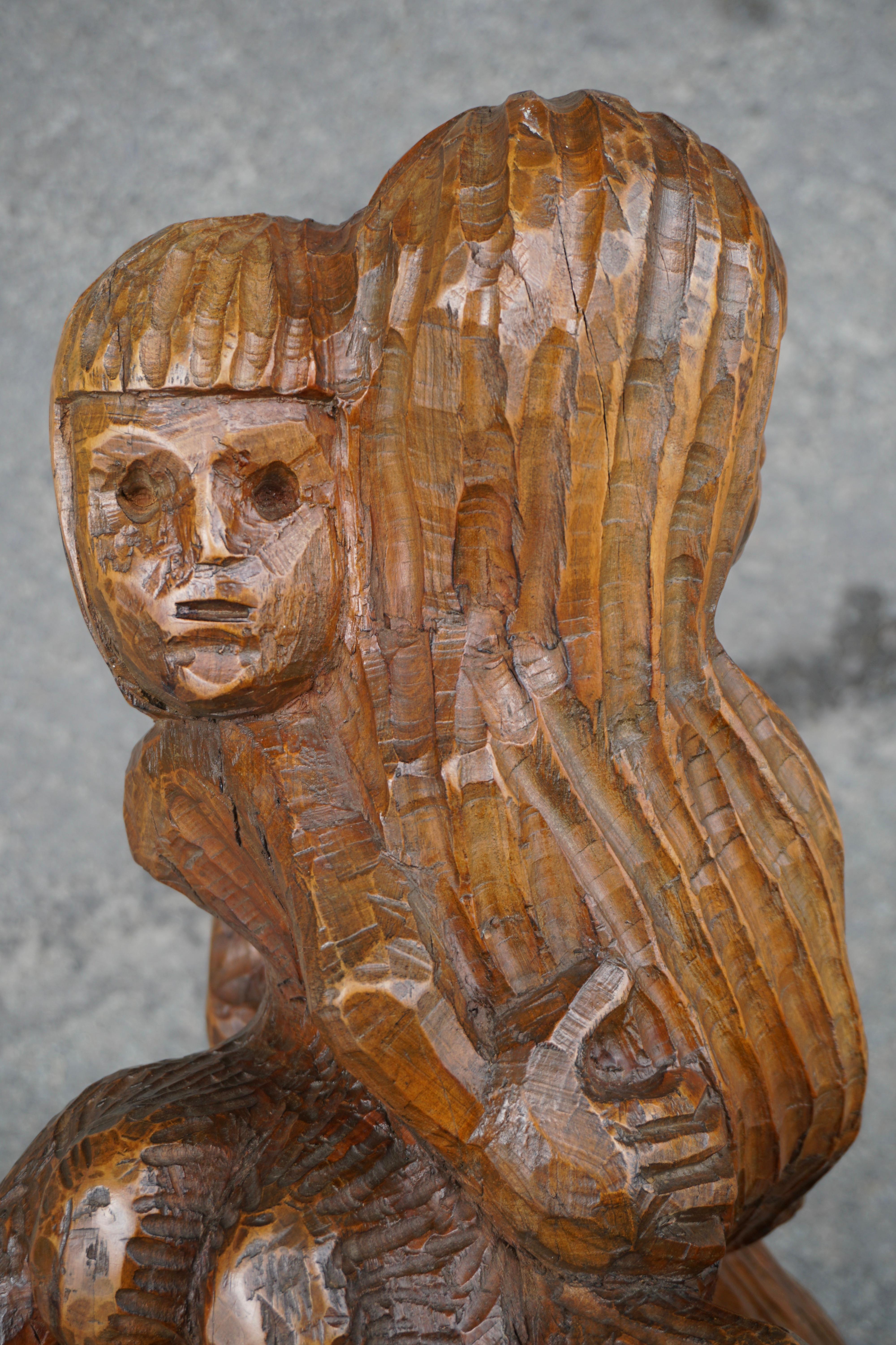 Figural Wooden Sculpture by Luigi Conti For Sale 8