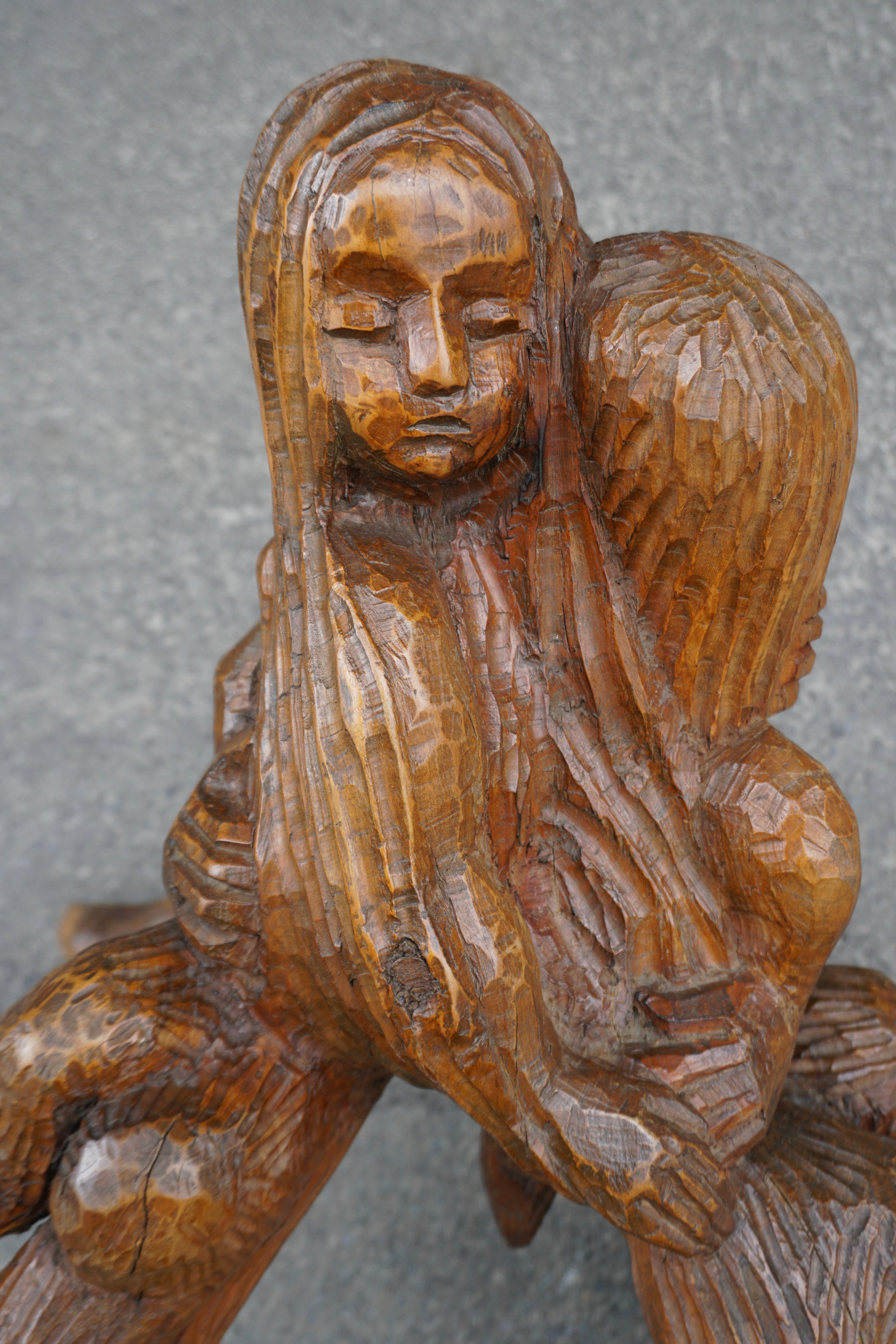 Figural Wooden Sculpture by Luigi Conti For Sale 9