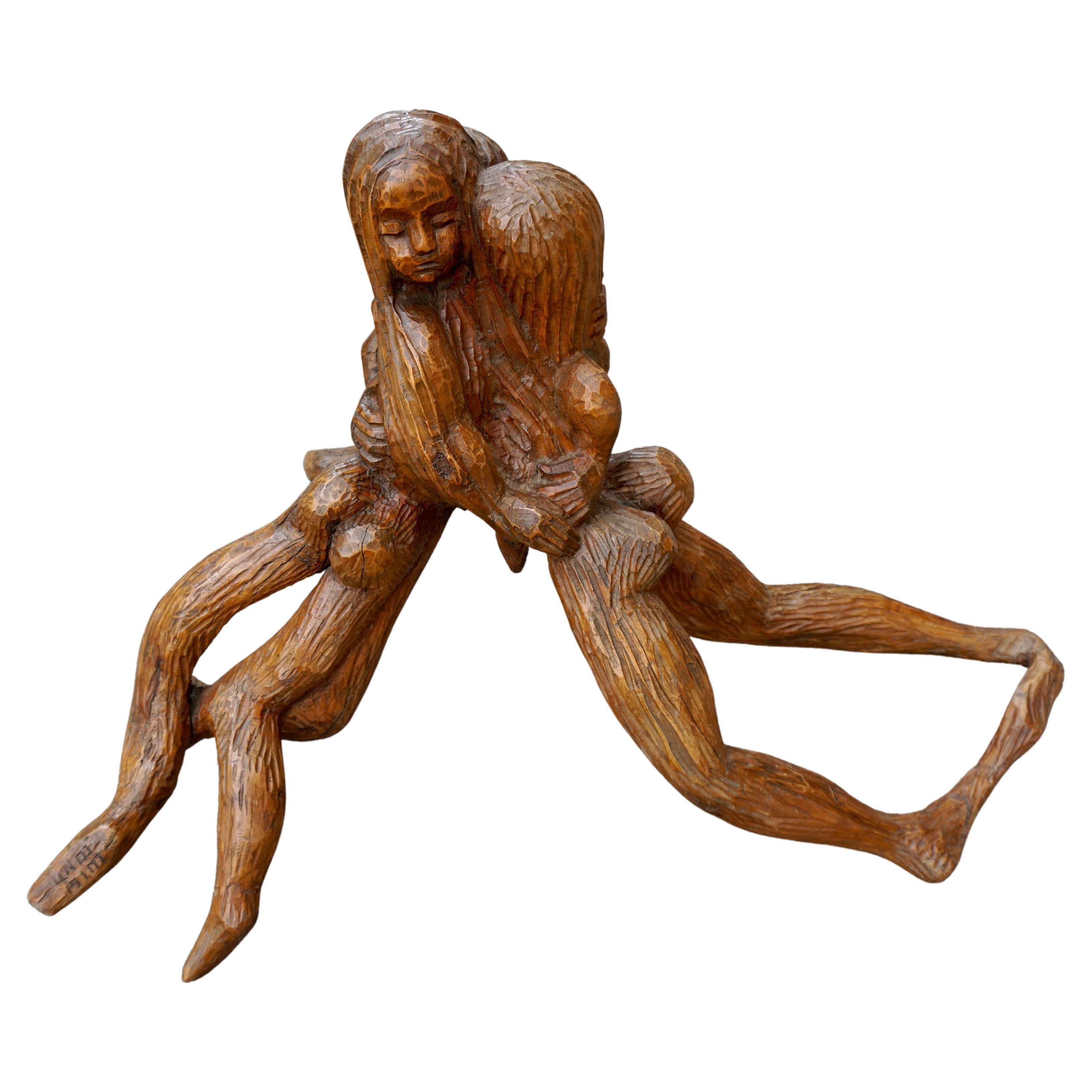 Figural Wooden Sculpture by Luigi Conti For Sale 10