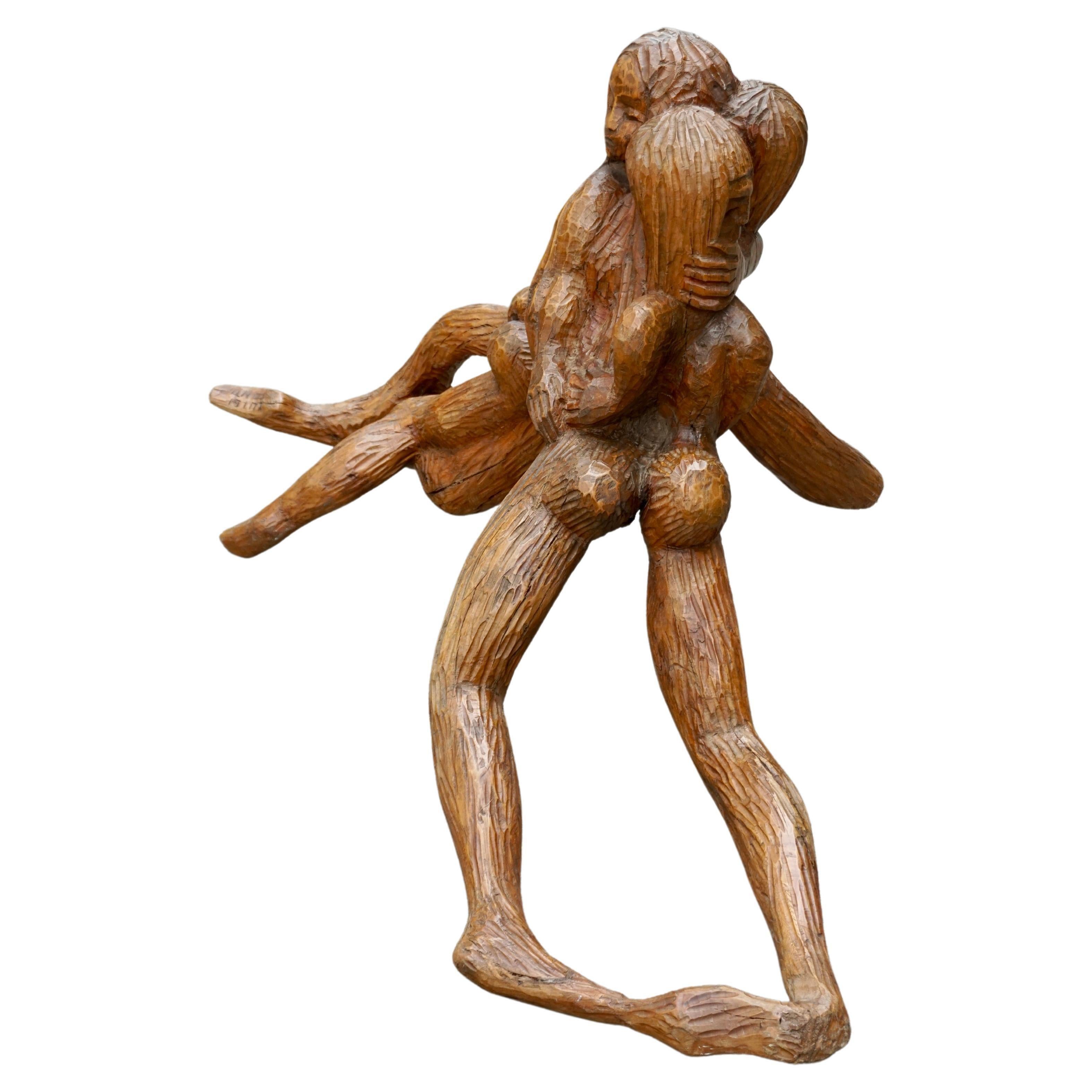 Figural Wooden Sculpture by Luigi Conti For Sale 10