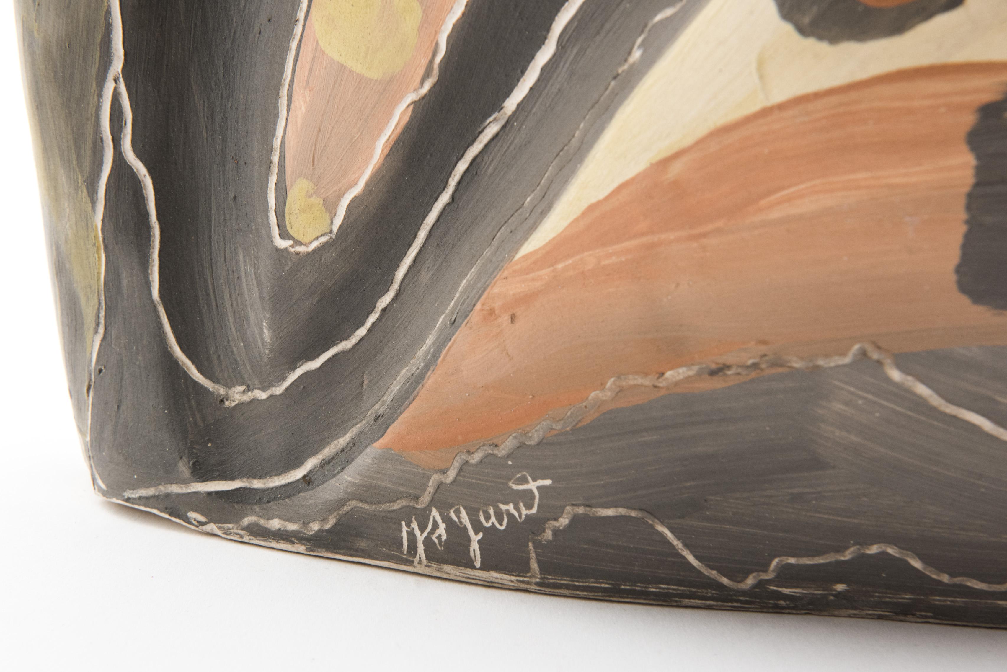 Figurative Painting on Ceramics, Jules Agard, Vallauris, 1950s For Sale 2