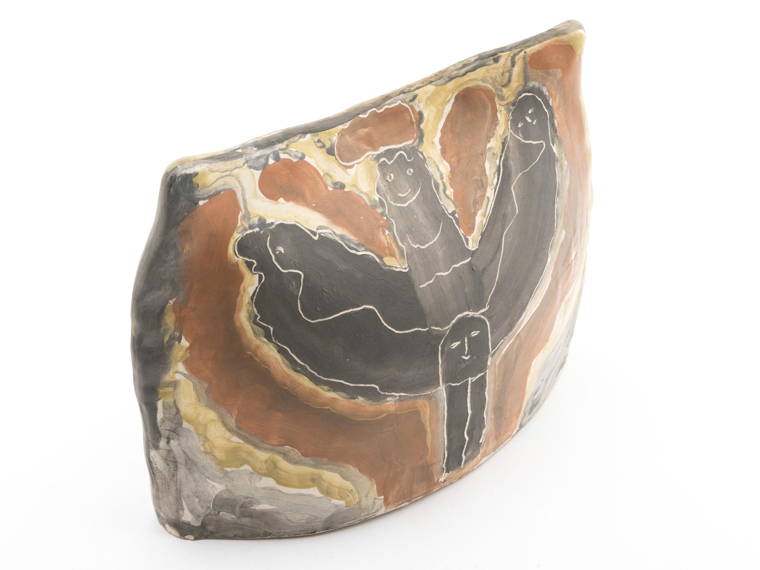 Figurative Painting on Ceramics, Jules Agard, Vallauris, 1950s For Sale 7