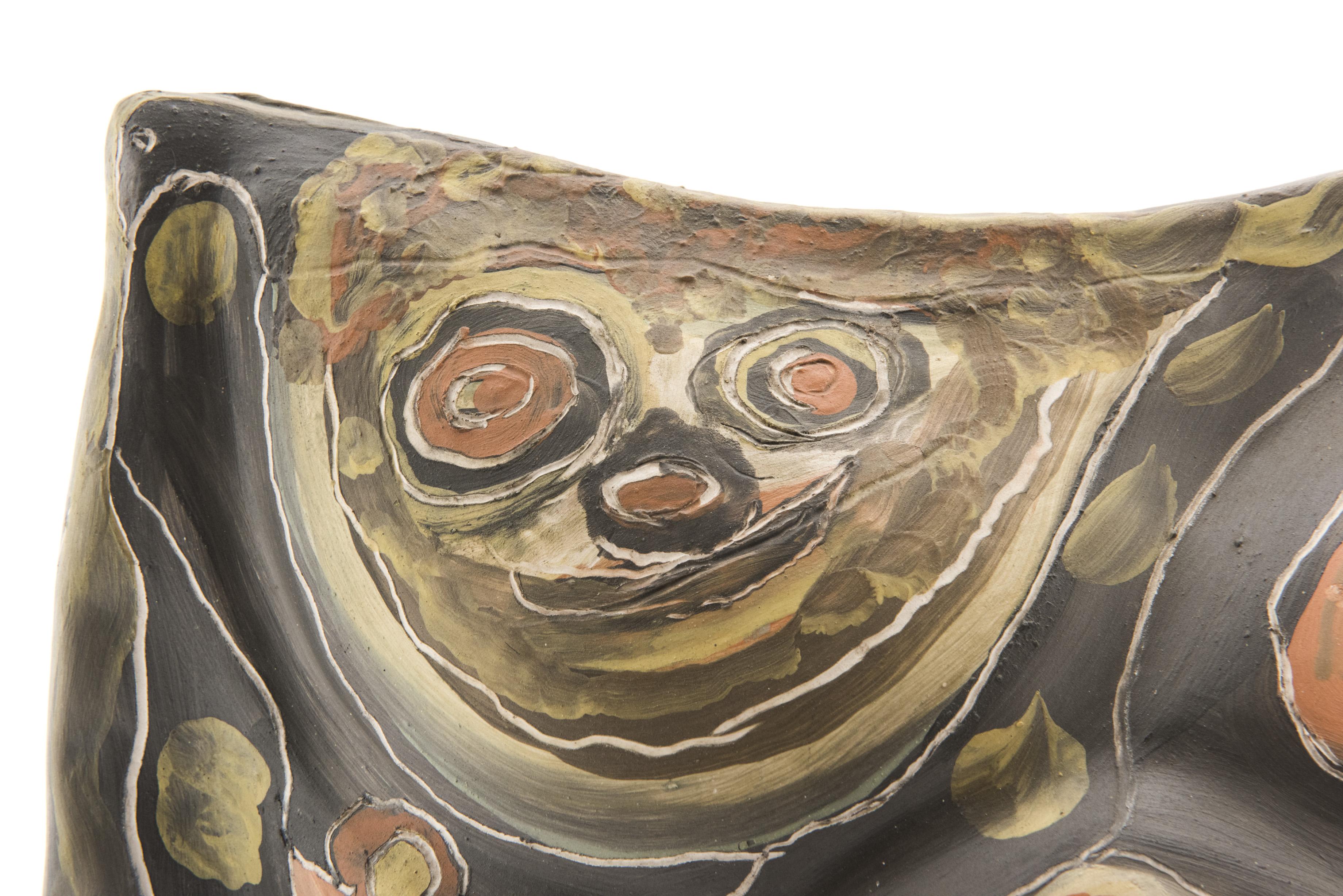 Mid-20th Century Figurative Painting on Ceramics, Jules Agard, Vallauris, 1950s For Sale