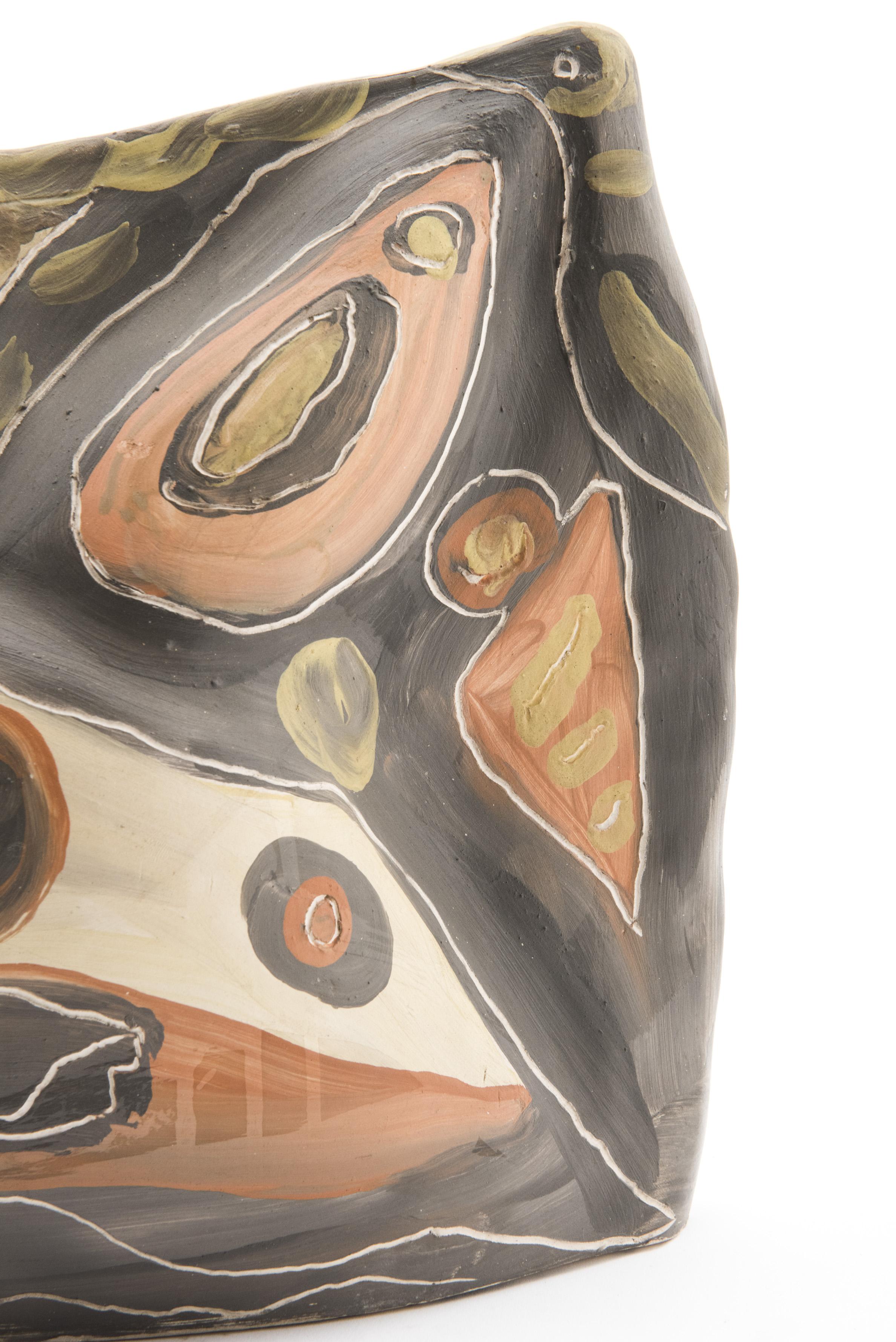 Figurative Painting on Ceramics, Jules Agard, Vallauris, 1950s For Sale 1