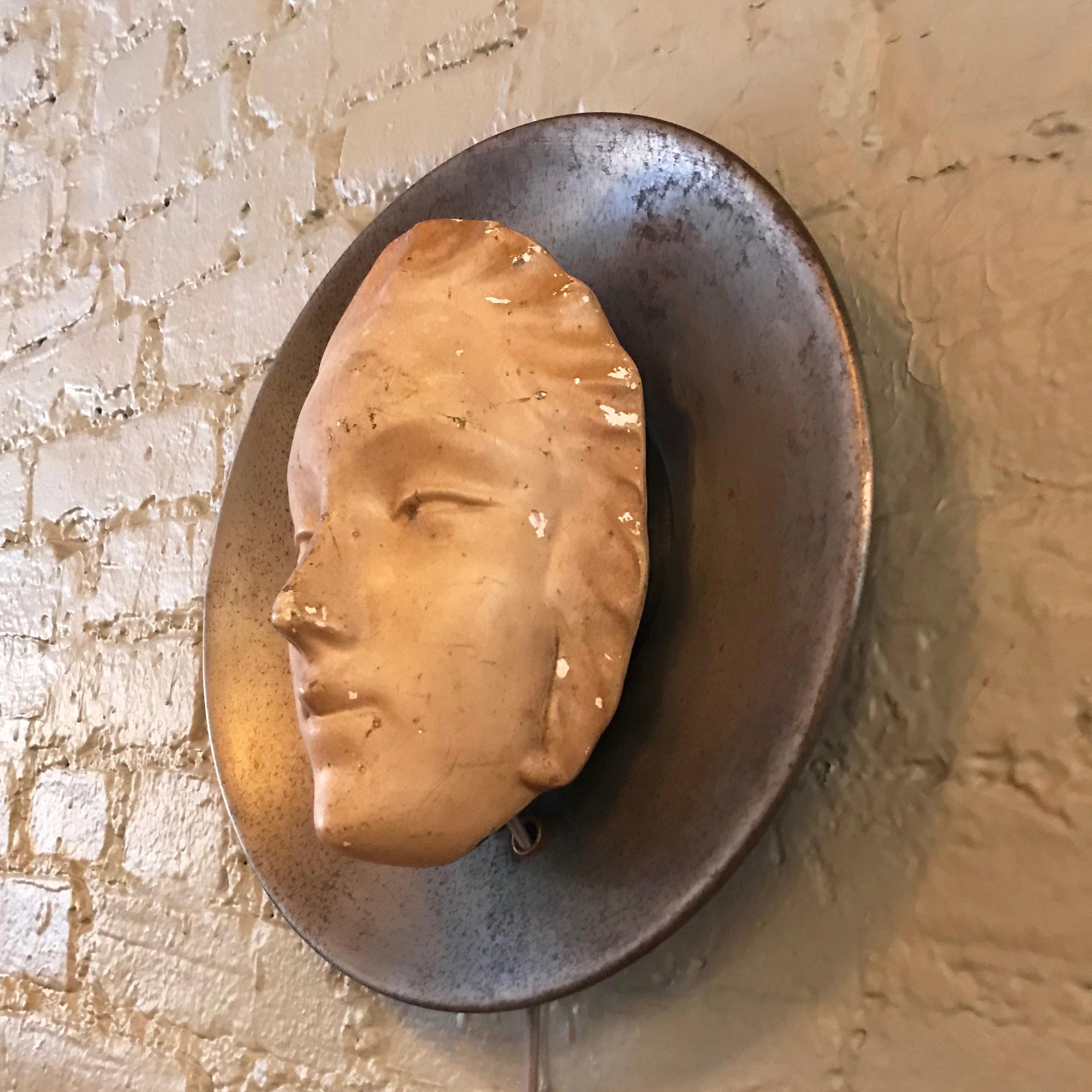 American Figurative Art Deco Wall Sconce Sculpture