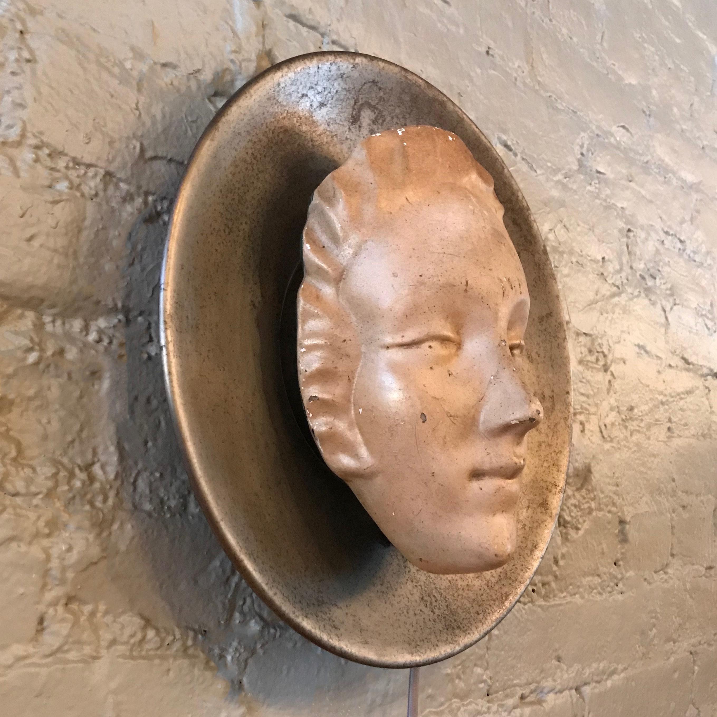 Figurative Art Deco Wall Sconce Sculpture In Good Condition In Brooklyn, NY