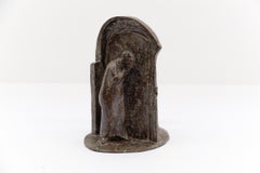 Figurative artists Bronze of a keyhole door scene B.G. 1991 1/7
