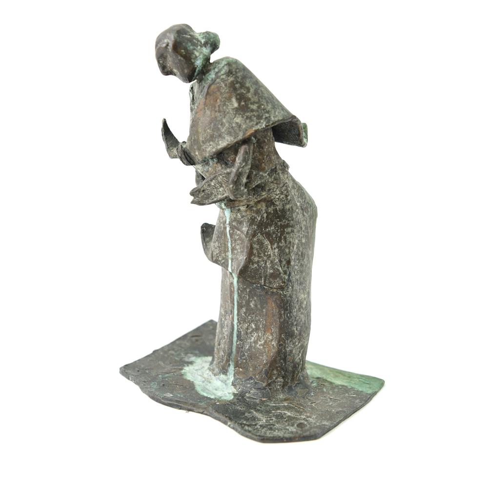 Figurative Bronze Abstract Fish Seller Sculpture 11