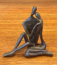 Figurative Bronze "Lovers" Sculpture in the Style of John Kennedy