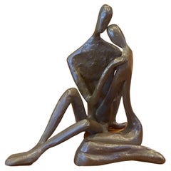 Figurative Bronze "Lovers" Sculpture in the Style of John Kennedy
