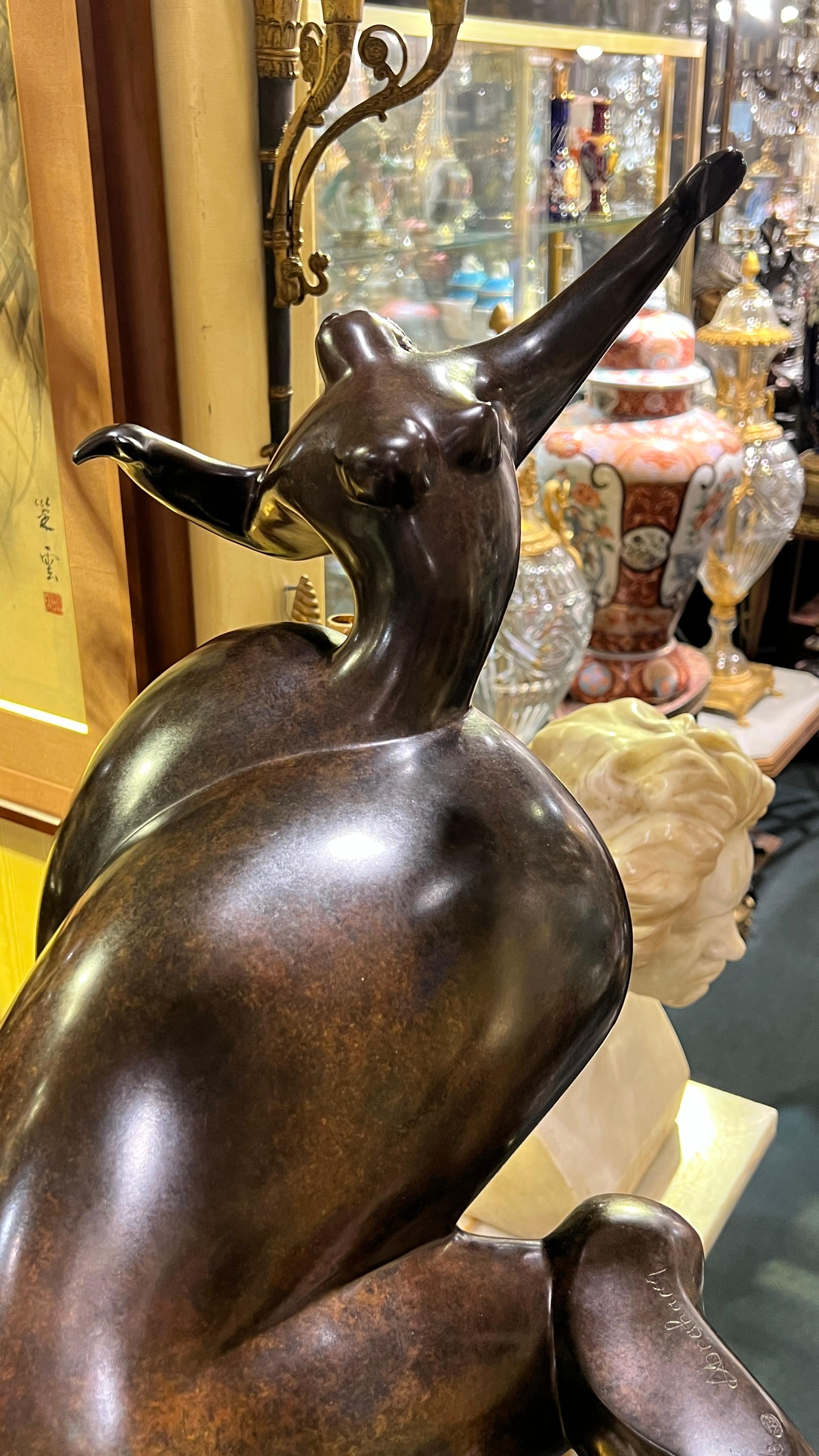 Figurative Bronze Sculpture by Françoise Abraham (French, 1962- ) For Sale 3