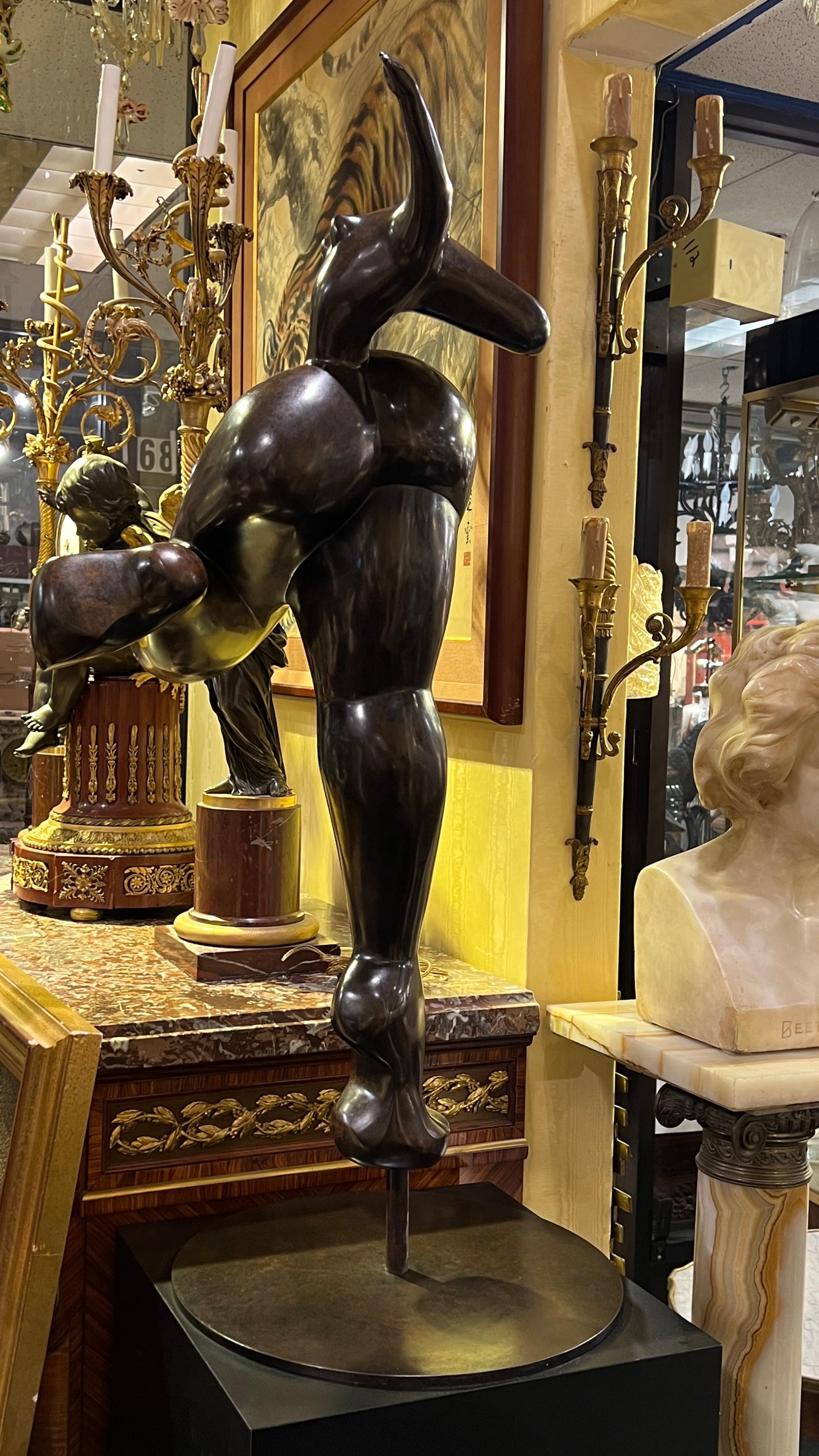 Figurative Bronze Sculpture by Françoise Abraham (French, 1962- ) For Sale 4