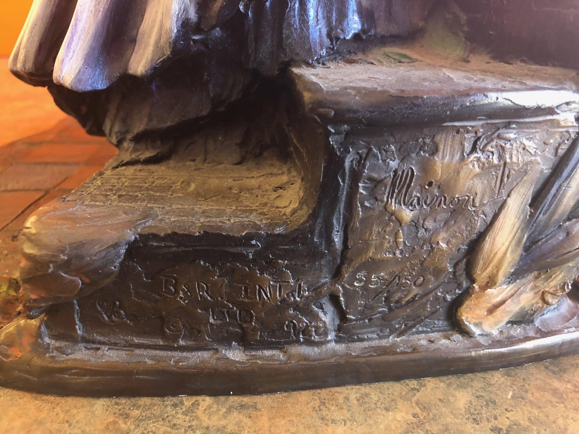 Figurative Bronze Sculpture with Hand-Painted Patina 